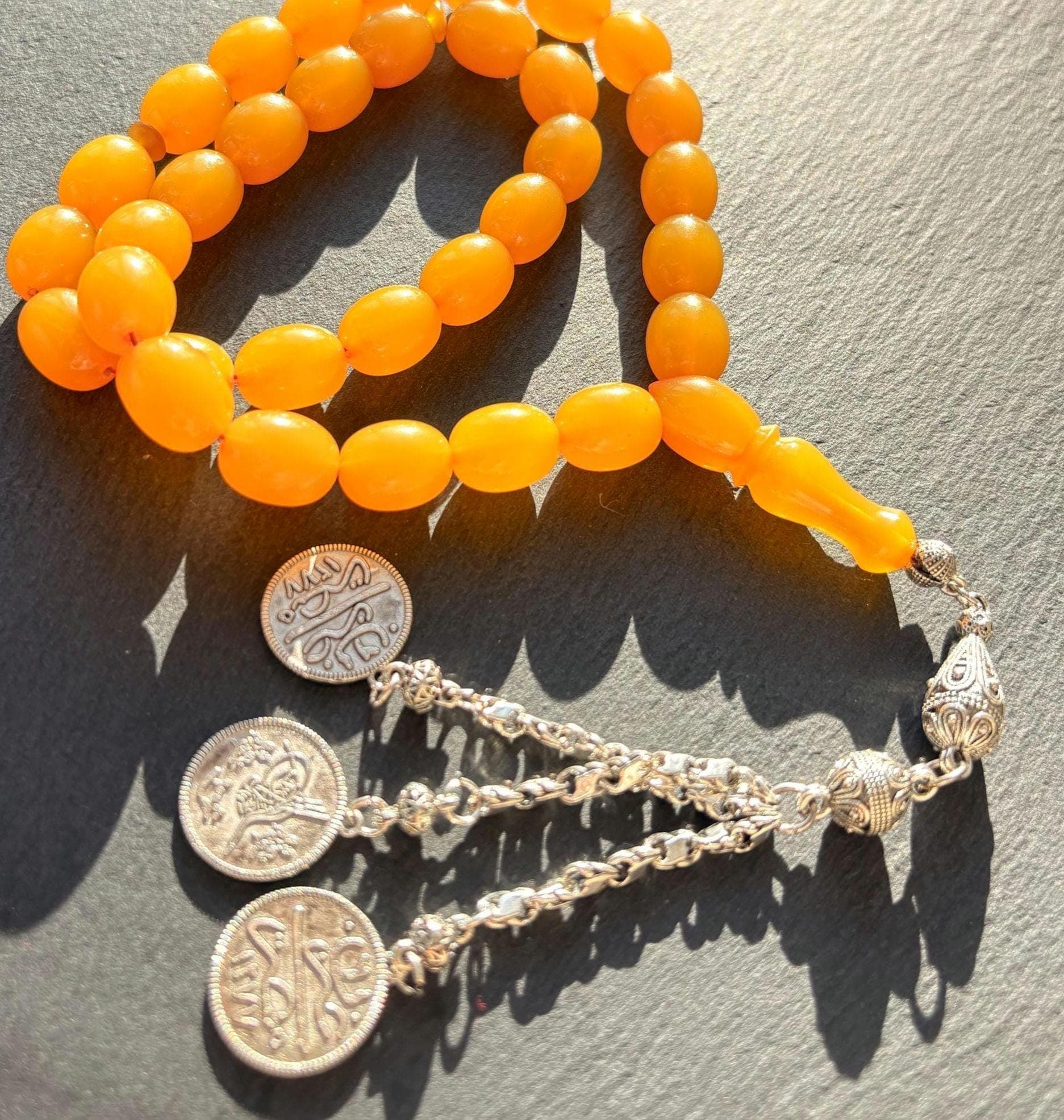 Honey Pressed Amber Tasbih | Islamic Prayer Beads | 33 Bead Misbaha | Handmade - image 4