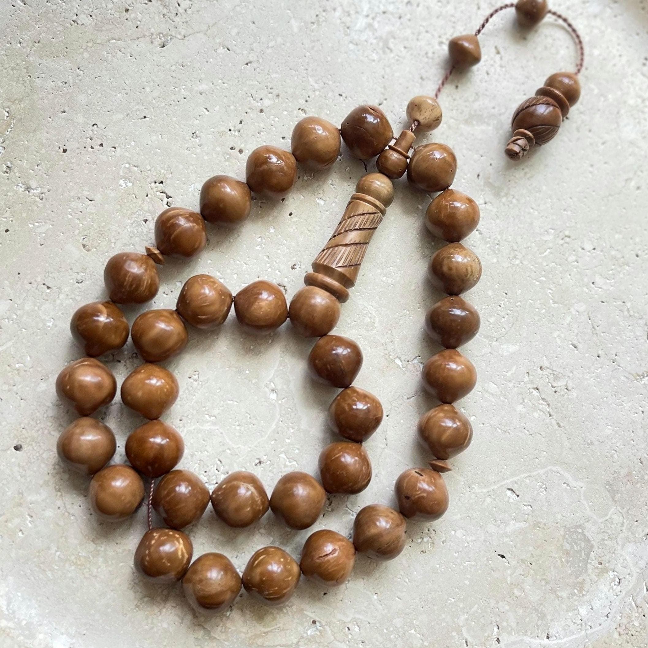 Handcrafted Kuka Wood Islamic Prayer Beads | 33-Bead Tasbih, 13mm - image 4