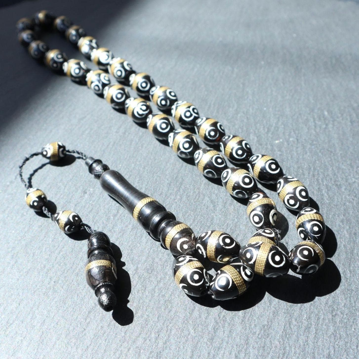 Hand-Carved Kuka Wood Islamic Prayer Beads – 33-Bead Tasbih - image 3