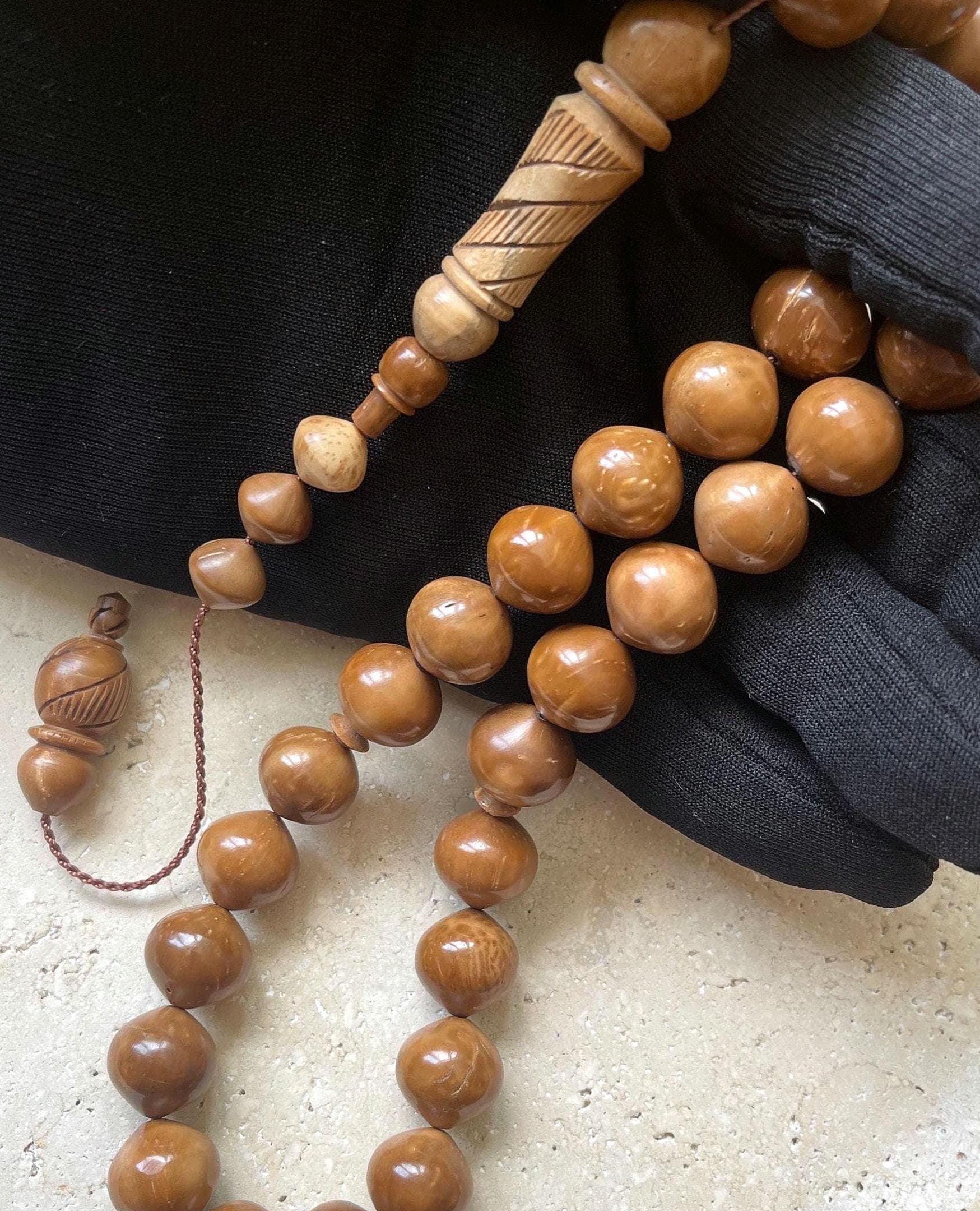Handcrafted Kuka Wood Islamic Prayer Beads | 33-Bead Tasbih, 13mm - image 3