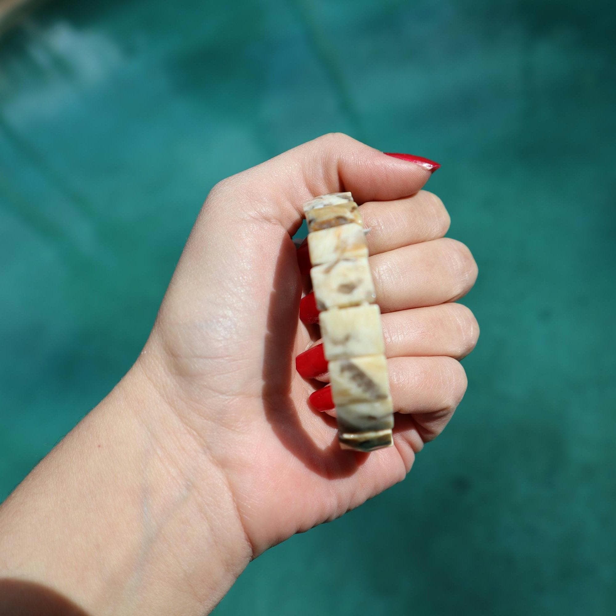 Champagne Moonstone Bracelet Natural Beige Gemstone Beaded Bracelet Minimal Jewelry - image 4