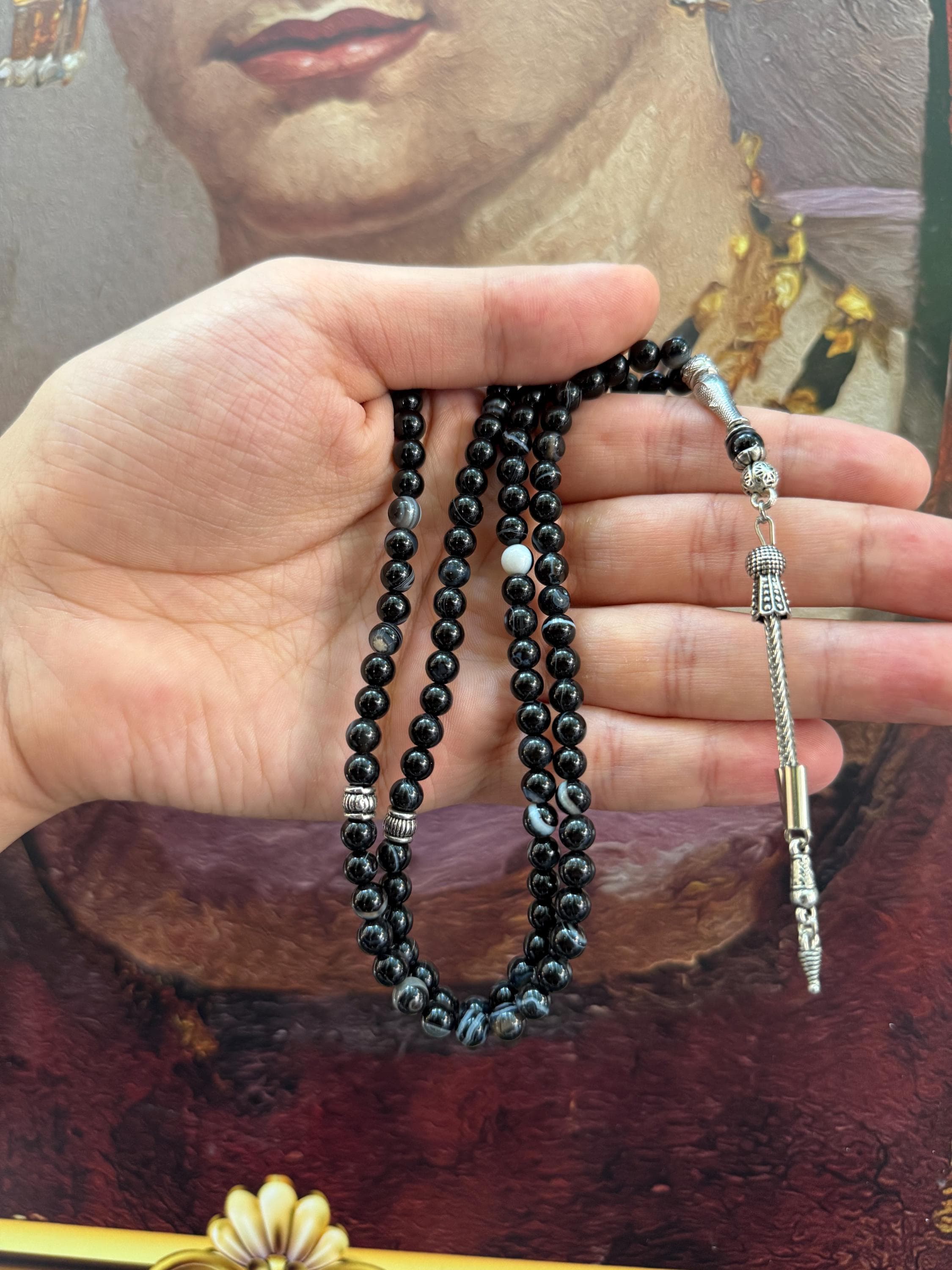 Black Onyx Tasbih | 99 Bead Islamic Prayer Beads | Misbaha - image 4