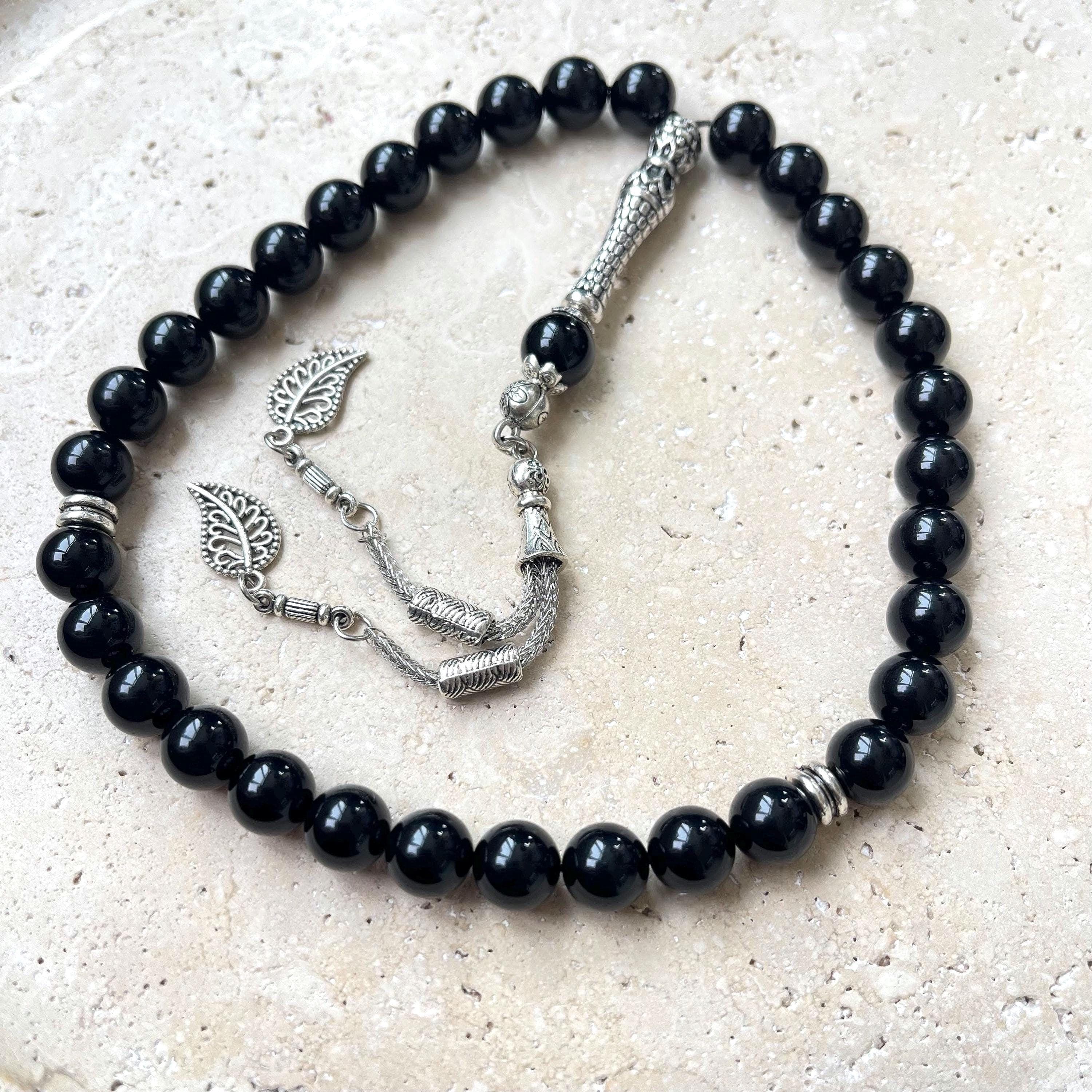 Black Onyx Islamic Prayer Beads: 33-Bead Gemstone Tasbih - image 3