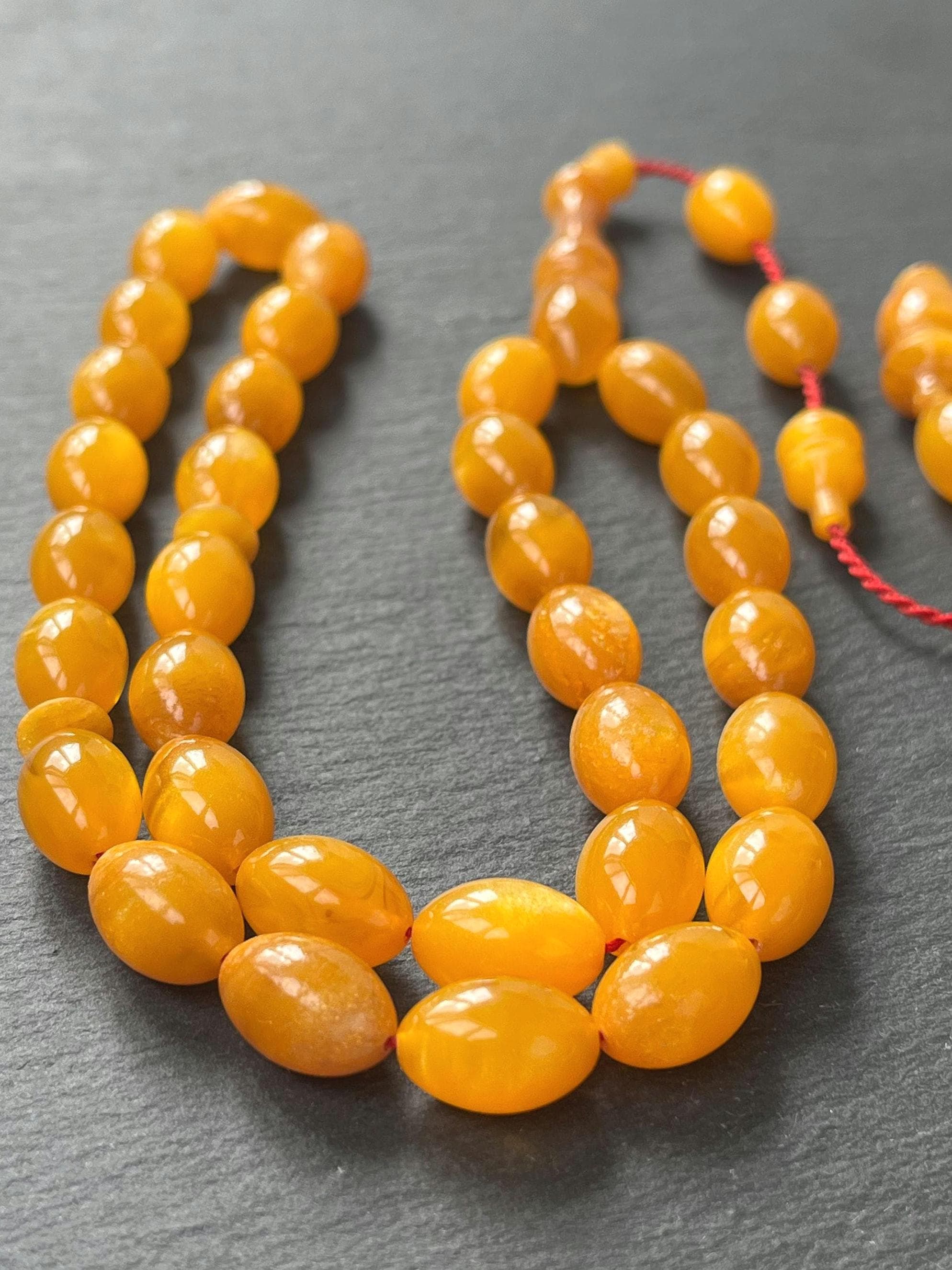 Handcrafted Pressed Amber Prayer Beads | Islamic Tasbih Misbaha Sibha | 33 Beads - image 5