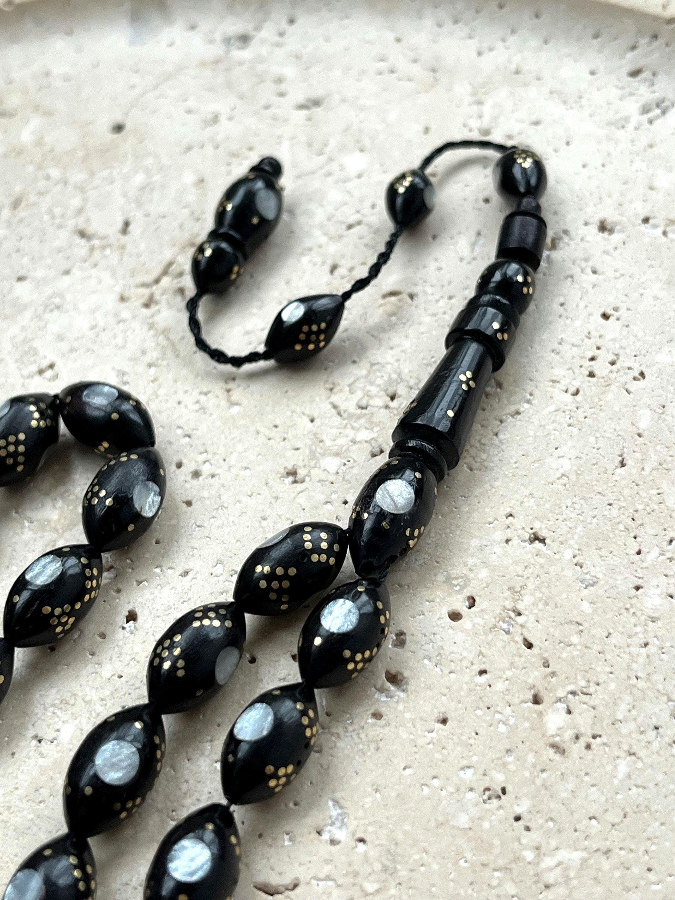 Hand-Carved Kuka Wood Tasbih | 33 Islamic Prayer Beads (7x12 mm) - image 4