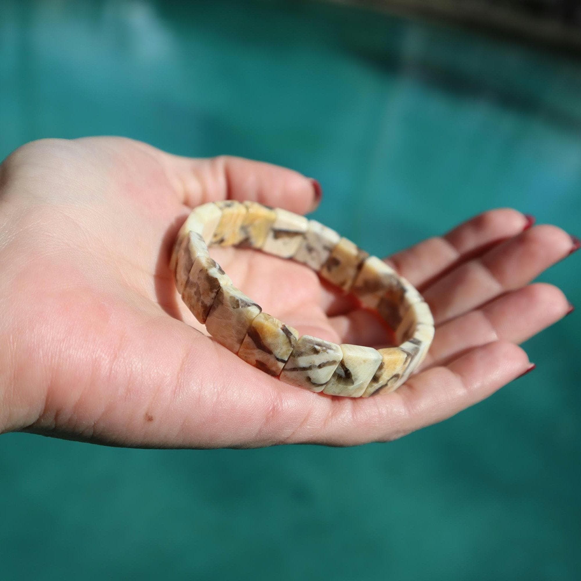 Champagne Moonstone Bracelet Natural Beige Gemstone Beaded Bracelet Minimal Jewelry - image 5