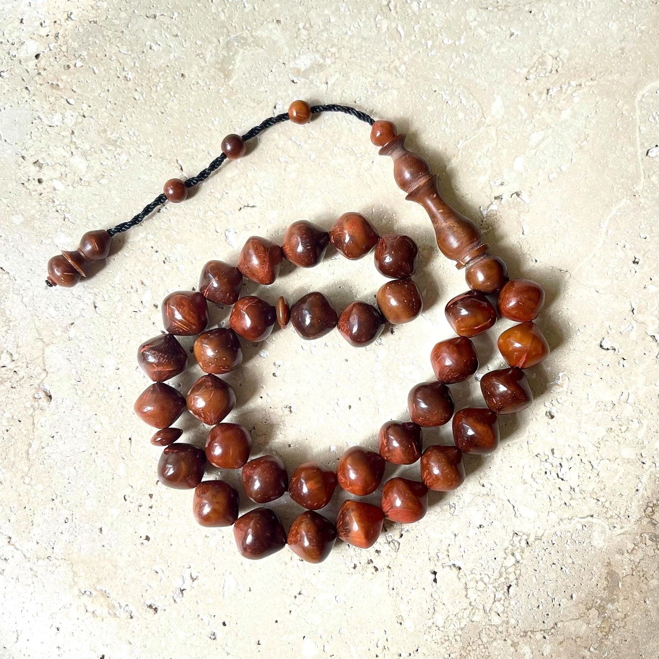 Handcrafted Kuka Wood Tasbih | Islamic Prayer Beads | 33 Bead