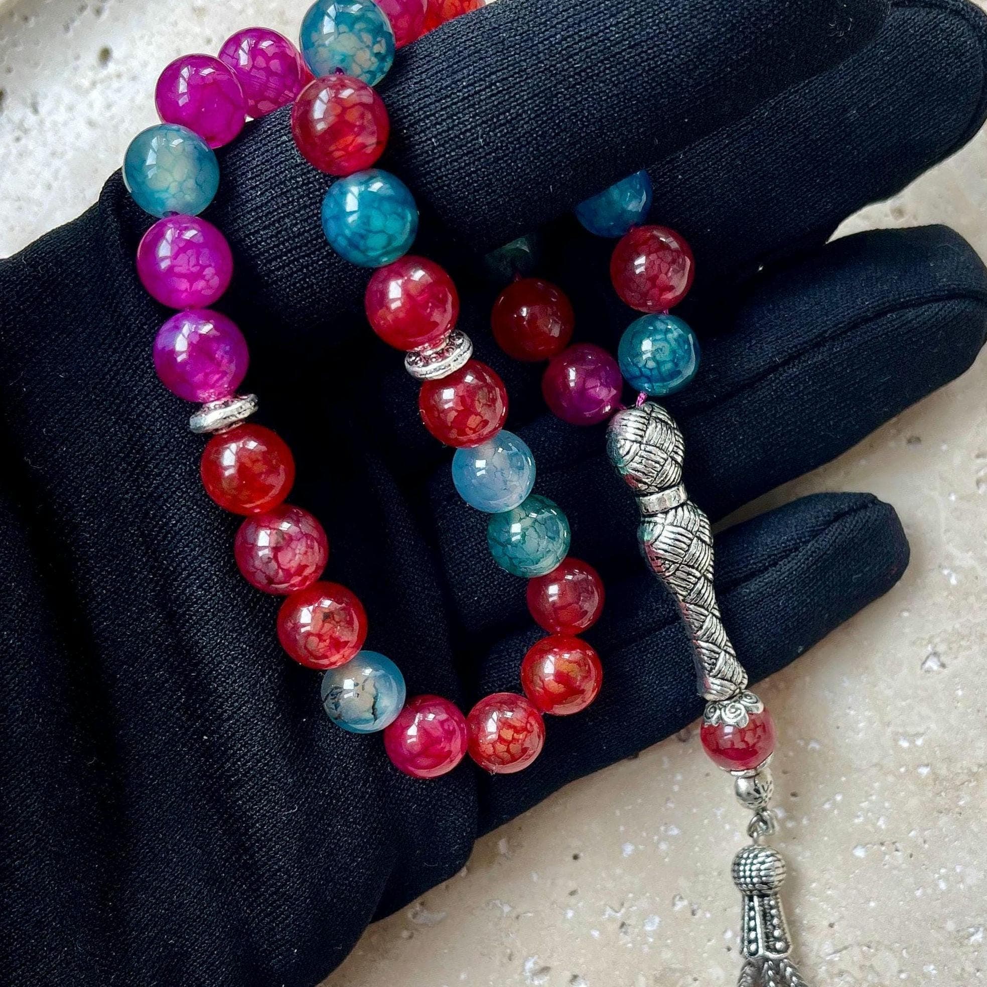 Agate Islamic Prayer Beads | Gemstone Tasbih Misbaha | 8 mm - image 4