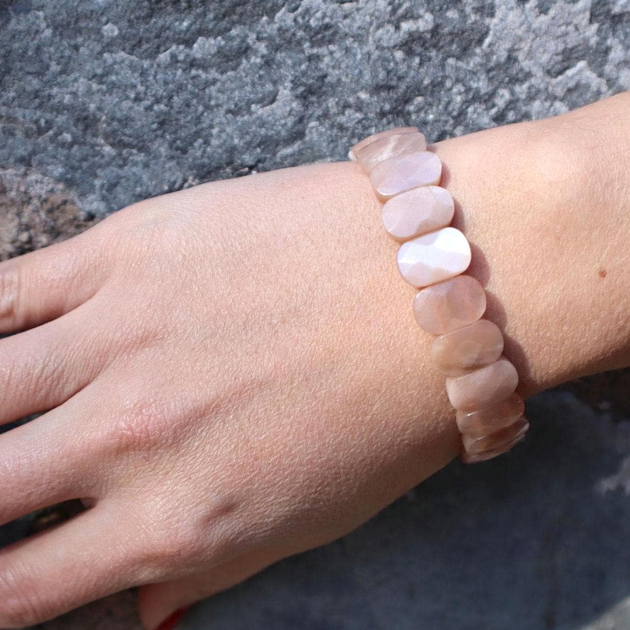Champagne Moonstone Gemstone Bracelet, Natural Earthy Tones Jewelry - image 4
