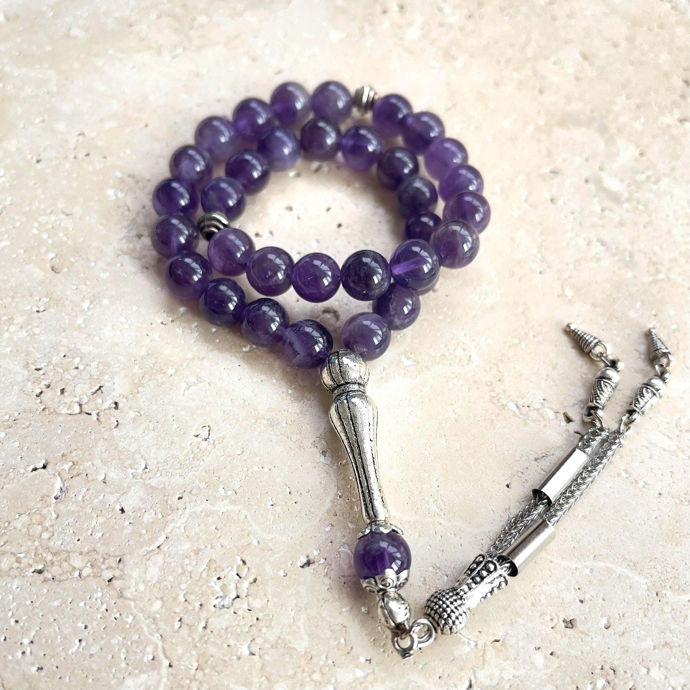 Amethyst Islamic Prayer Beads 33 | Gemstone Tasbih | Muslim Gift | 8 mm - image 5