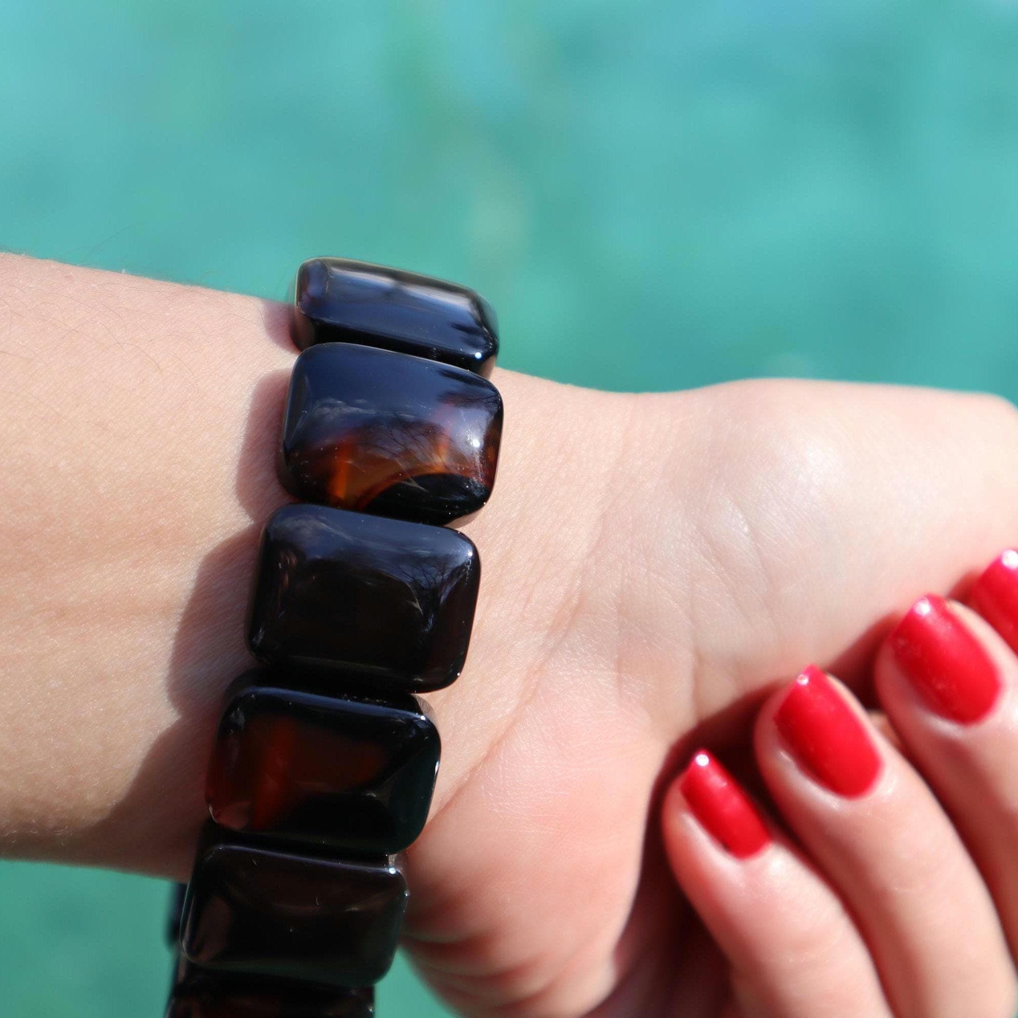 Brown Agate Bracelet – Natural Gemstone Bead Bracelet, Minimalist Stone Jewelry - image 3