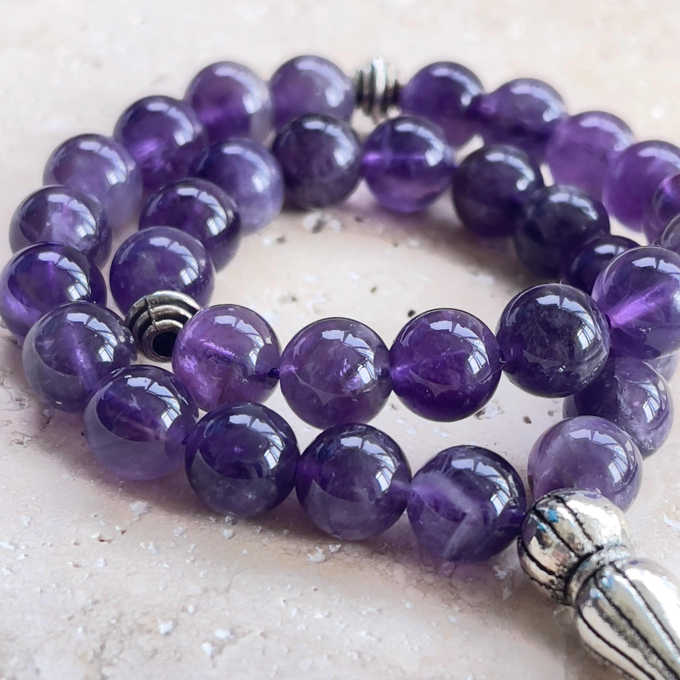 Amethyst Islamic Prayer Beads 33 | Gemstone Tasbih | Muslim Gift | 8 mm - image 4