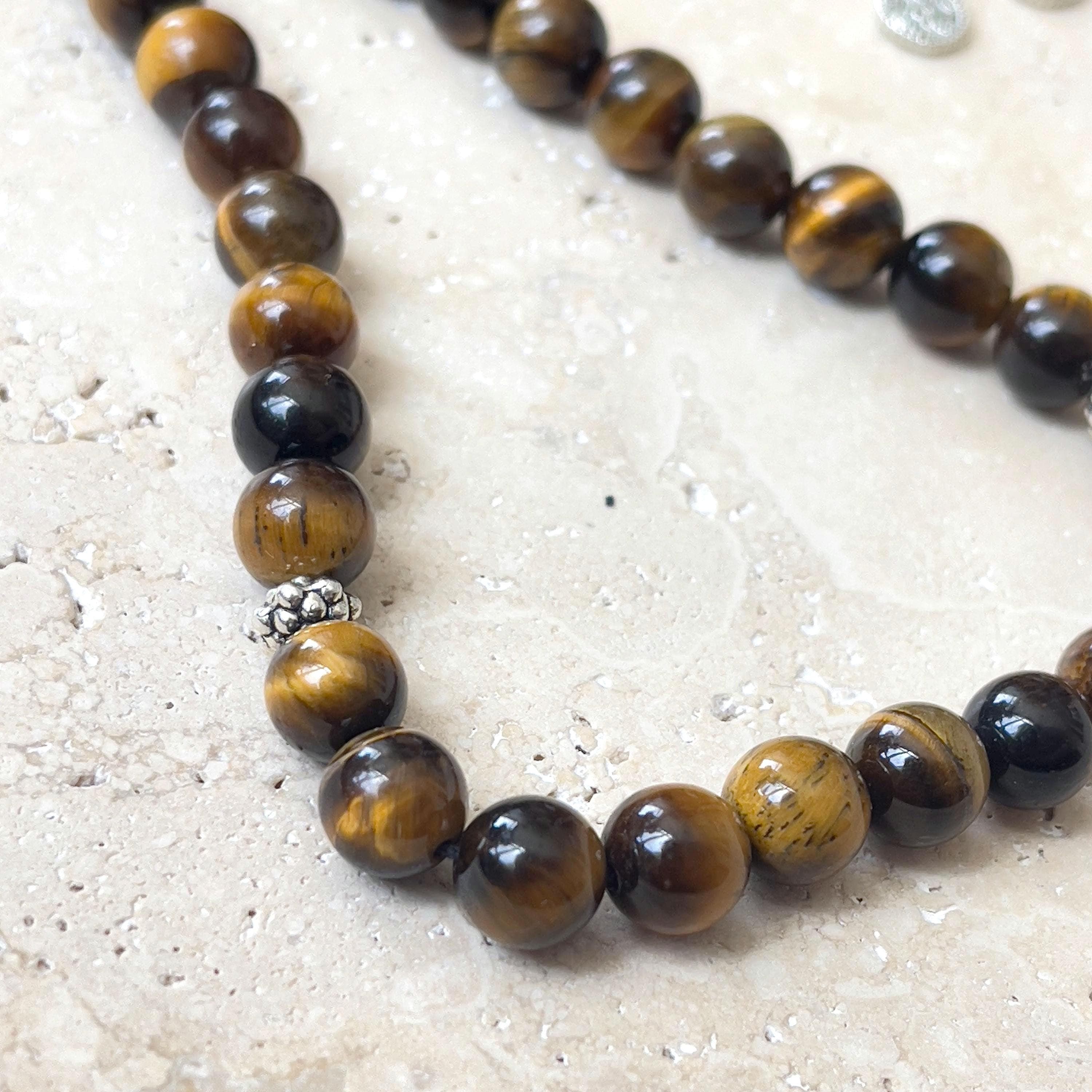 Brown Tiger Eye Islamic Prayer Beads | 33-Bead Gemstone Tasbih | Muslim Rosary | Misbaha - image 5