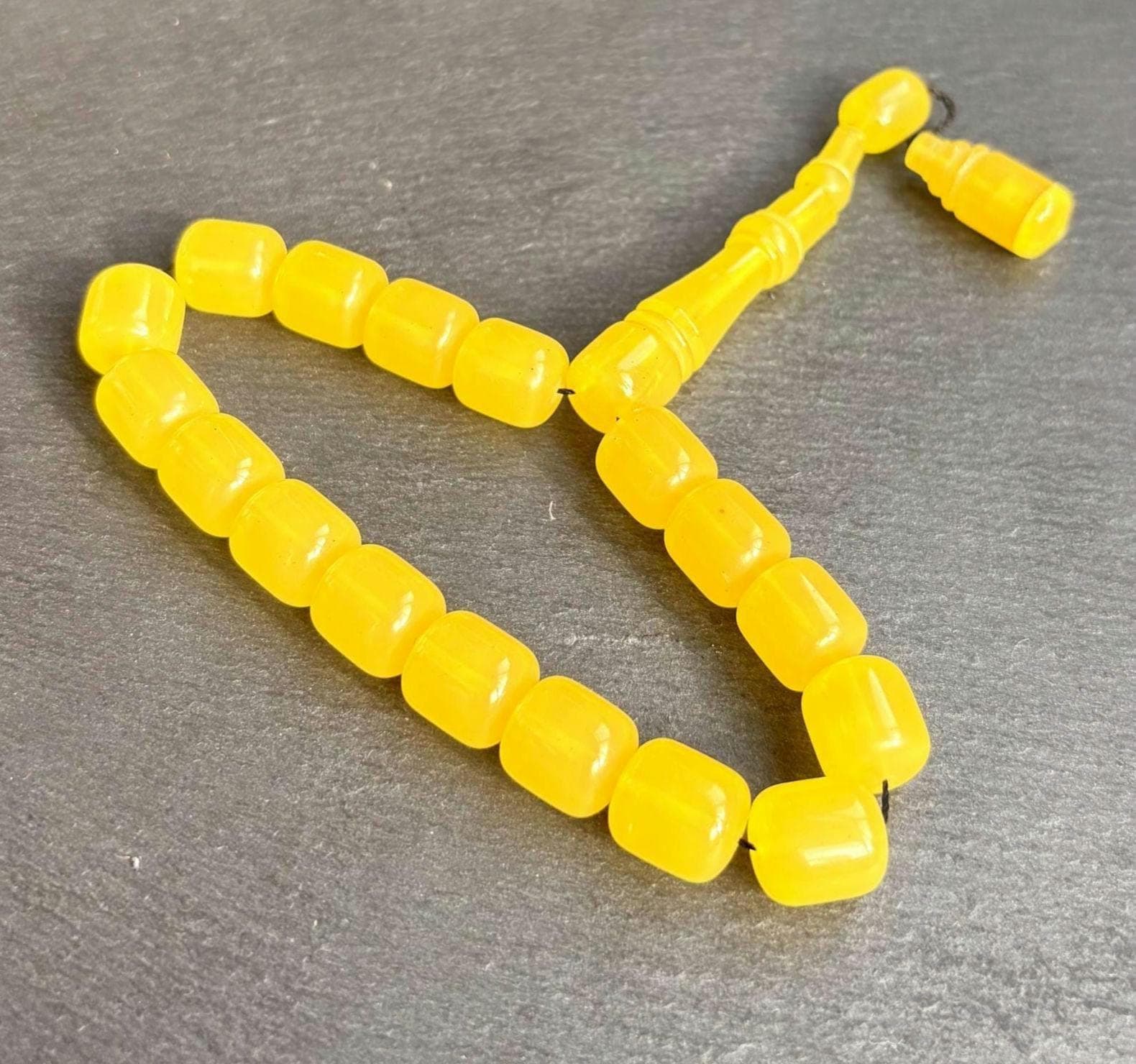 Handcrafted Pressed Amber Tasbih – 17 Bead Islamic Prayer Beads | Misbaha