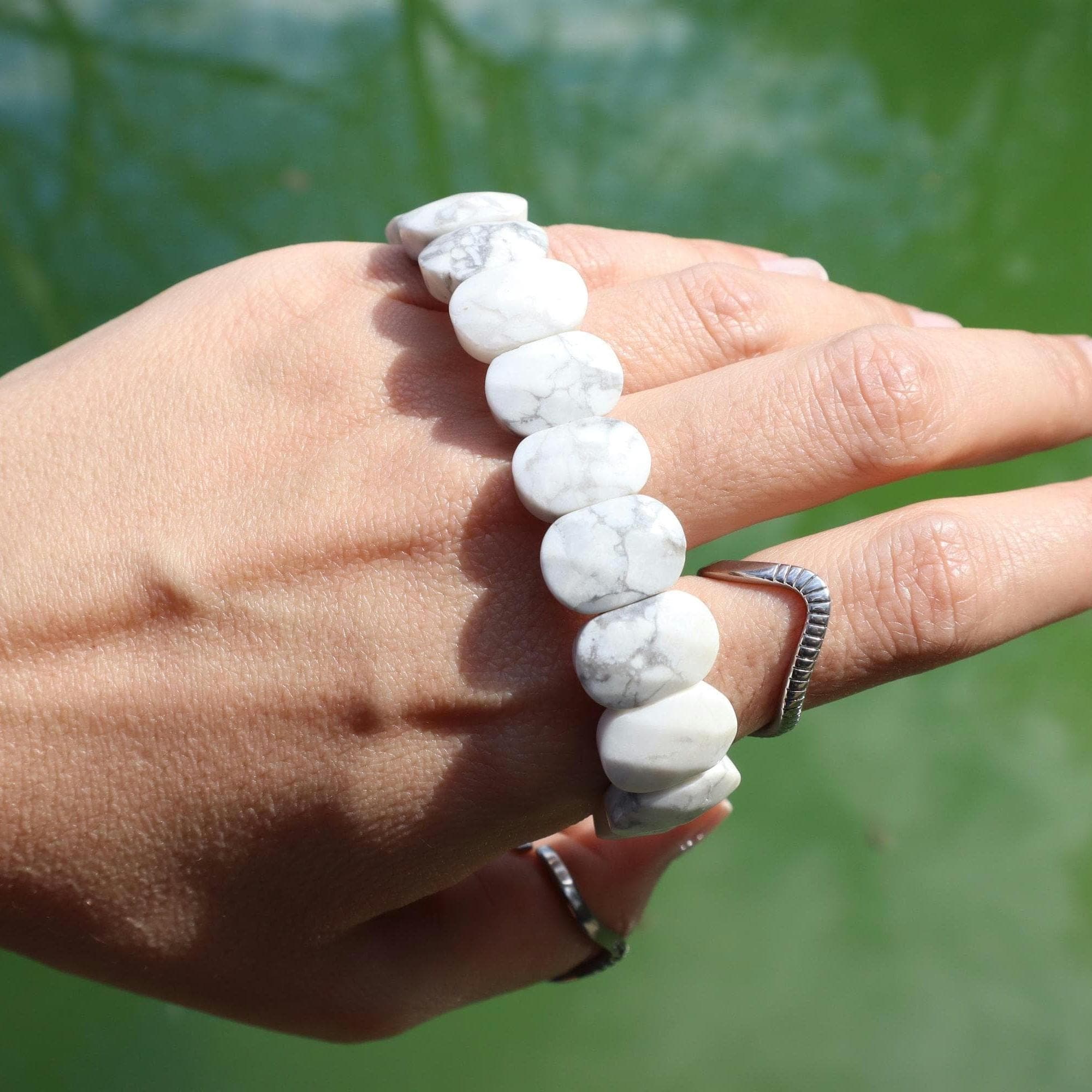Natural Howlite Stone Bracelet – Minimalist Handmade Beaded Jewelry - image 3