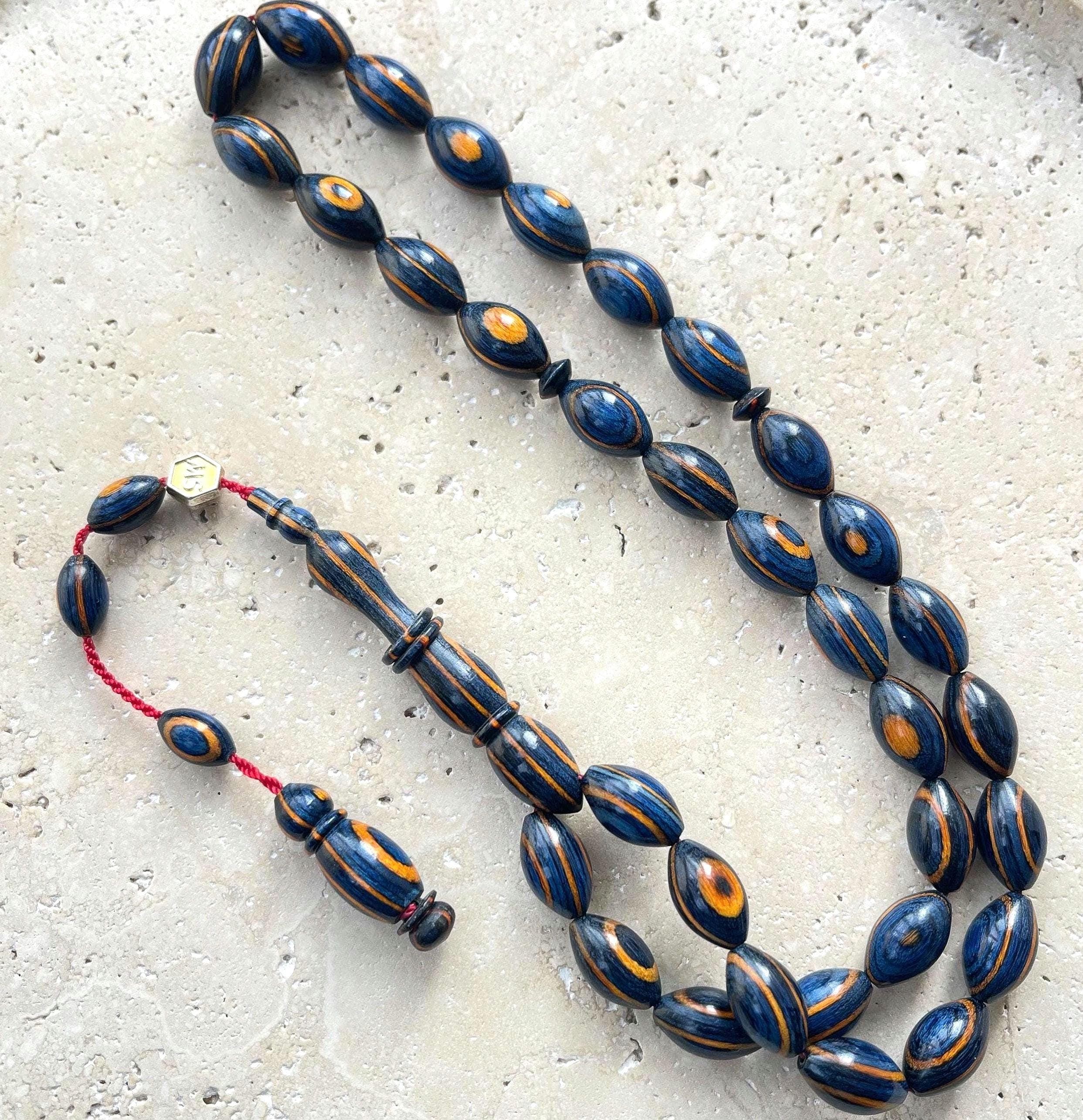Handcrafted Camphor Wood Tasbih: Islamic Prayer Beads with Red Accents - image 3
