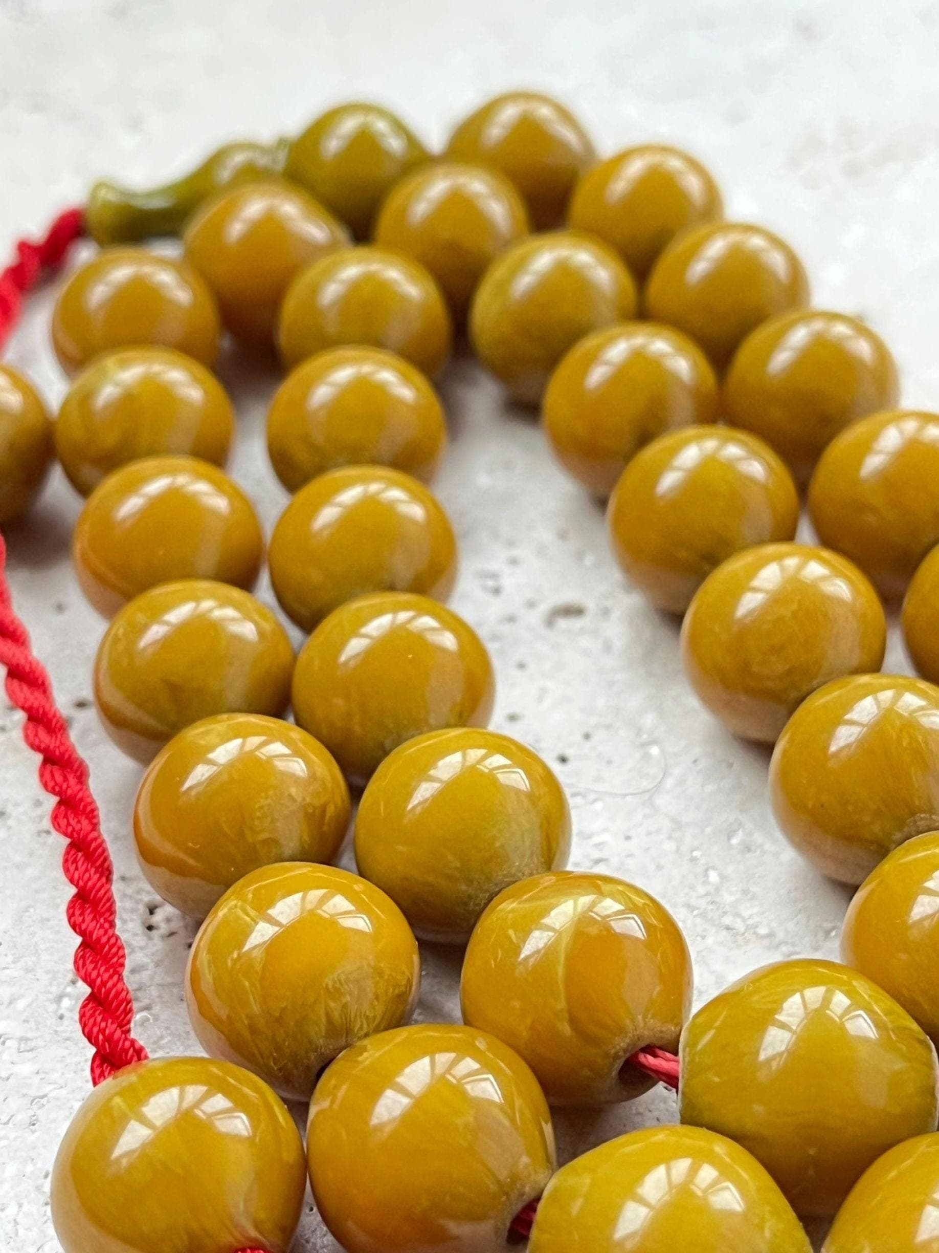 German Faturan Amber Islamic Prayer Beads – 33 Bead Tasbih | 14 mm - image 5