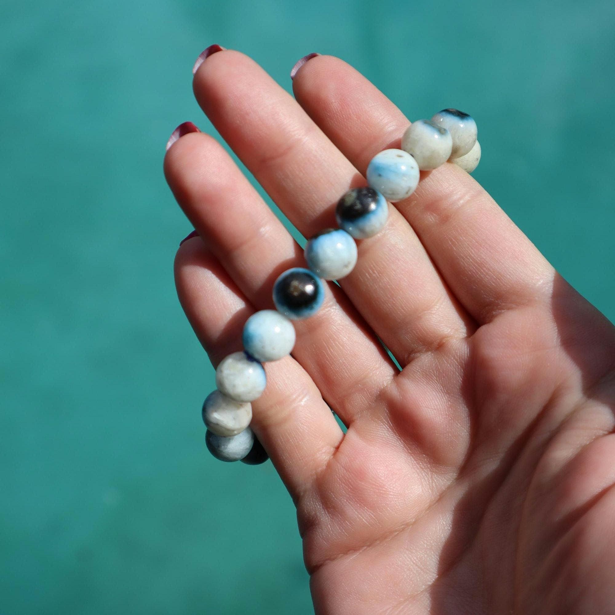 Blue Ice Glacierite Beaded Bracelet – Minimalist Natural Gemstone Jewelry - image 5