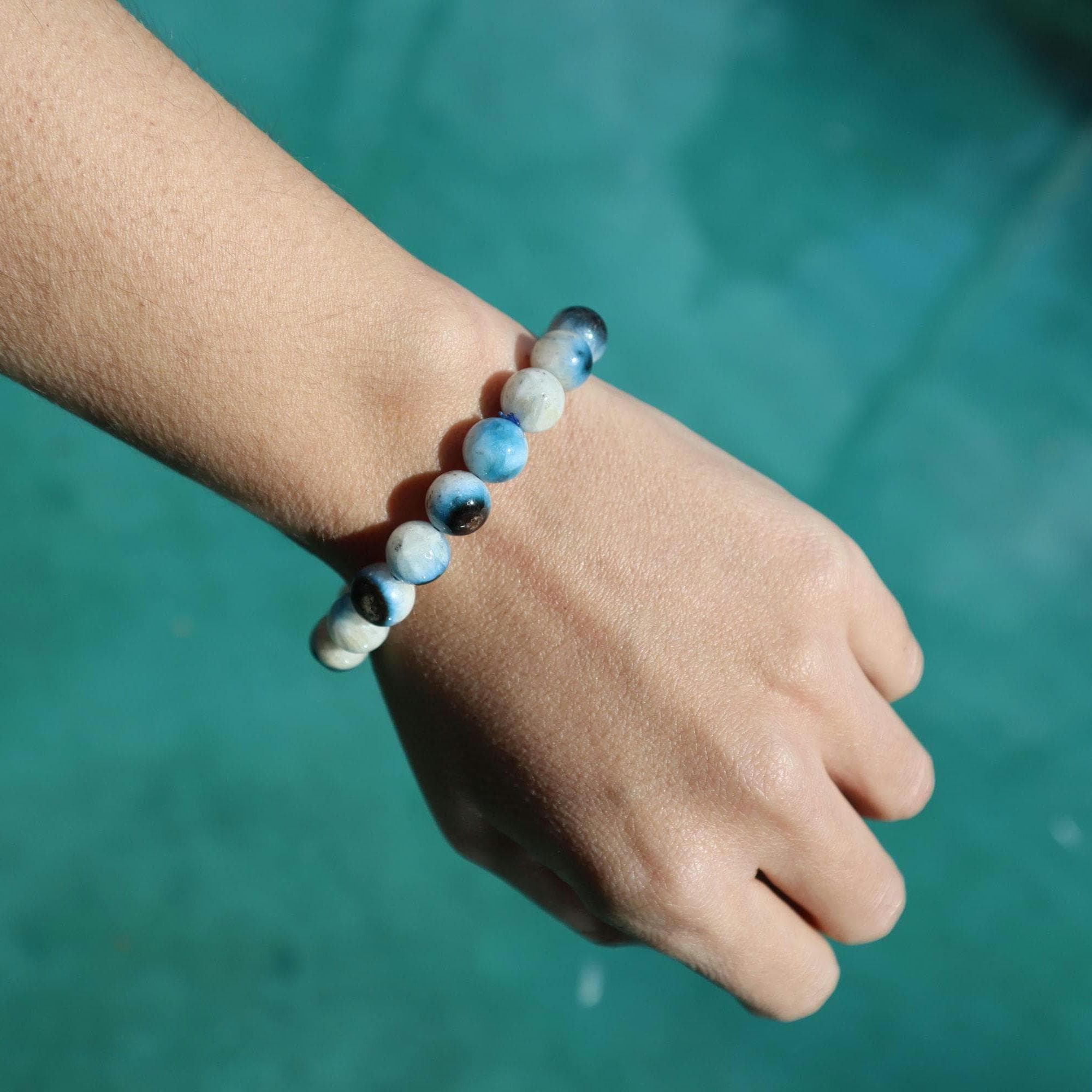 Blue Ice Glacierite Beaded Bracelet – Minimalist Natural Gemstone Jewelry - image 3