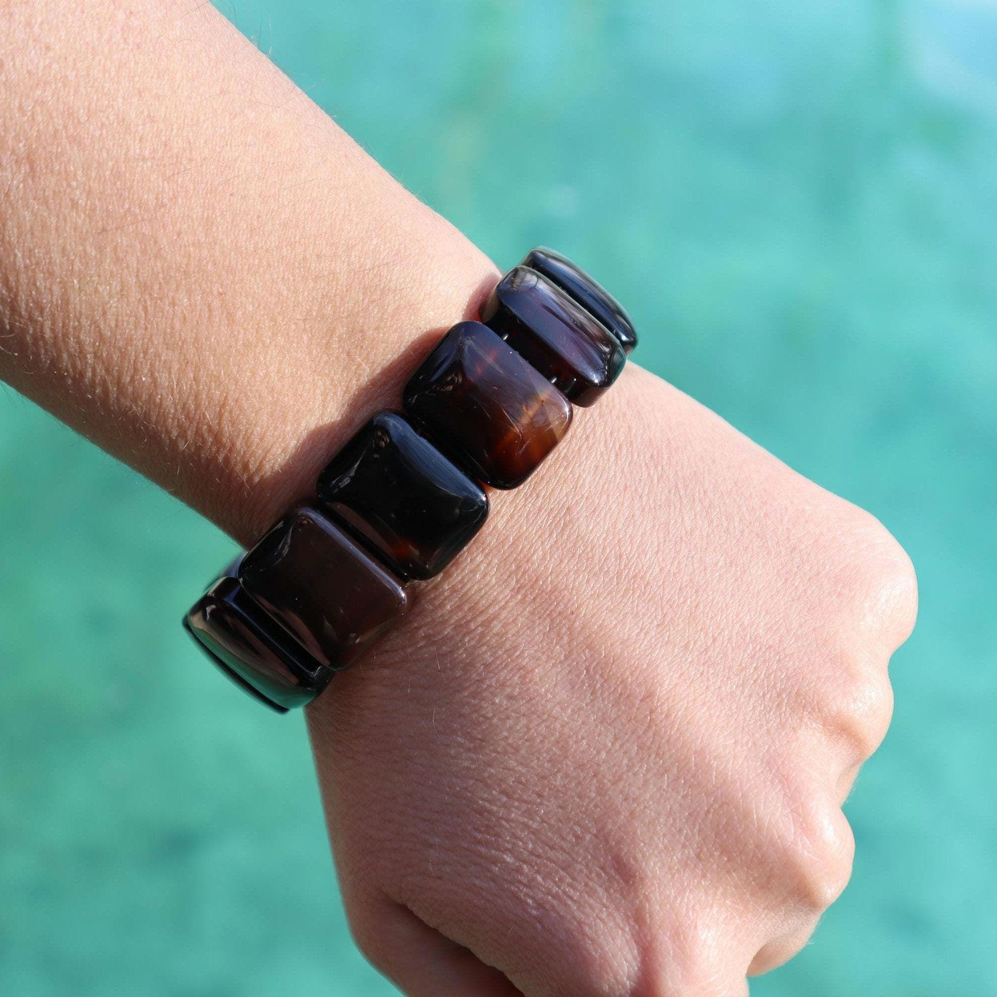 Brown Agate Bracelet – Natural Gemstone Bead Bracelet, Minimalist Stone Jewelry - image 5