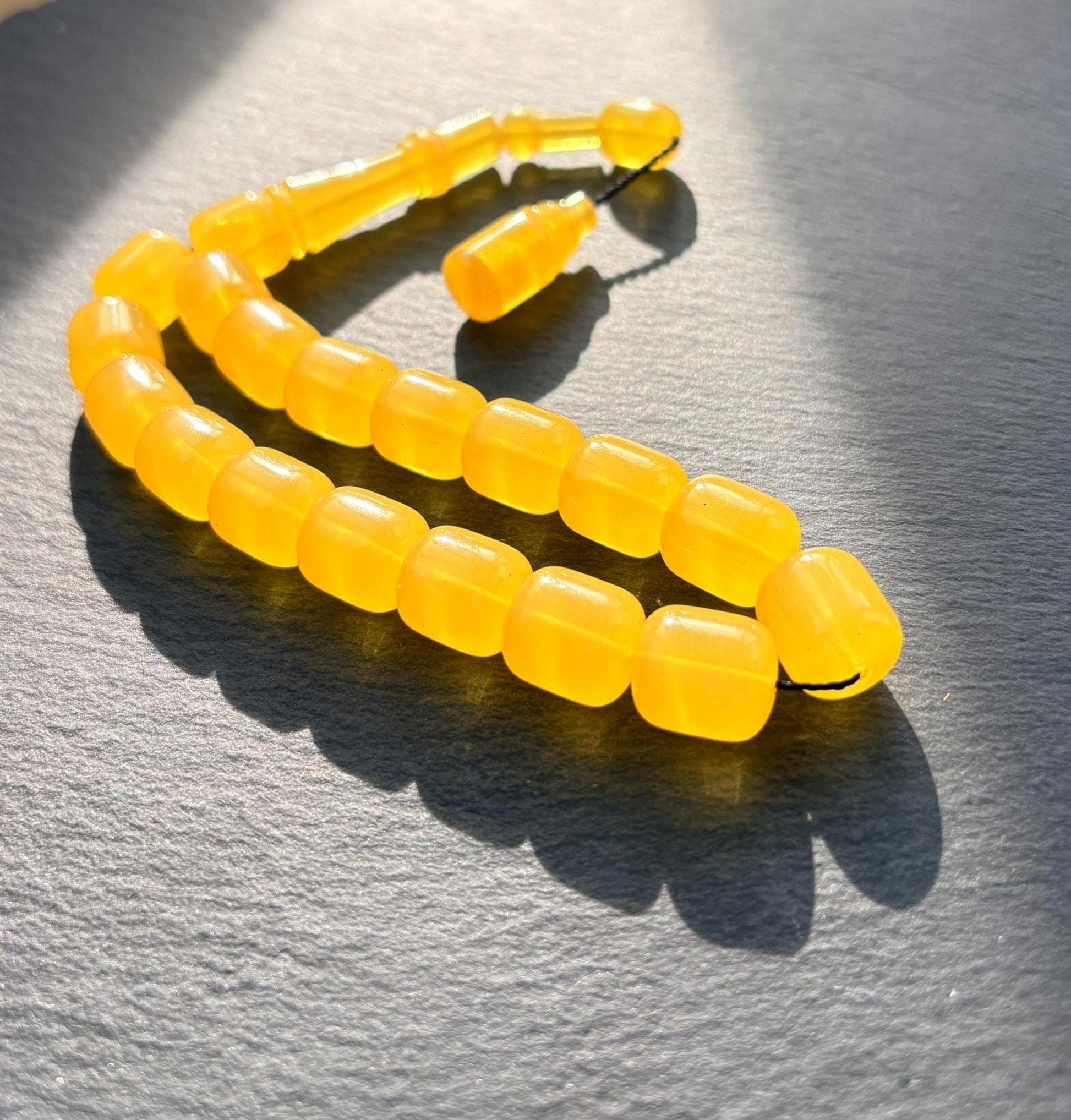 Handcrafted Pressed Amber Tasbih – 17 Bead Islamic Prayer Beads | Misbaha - image 5