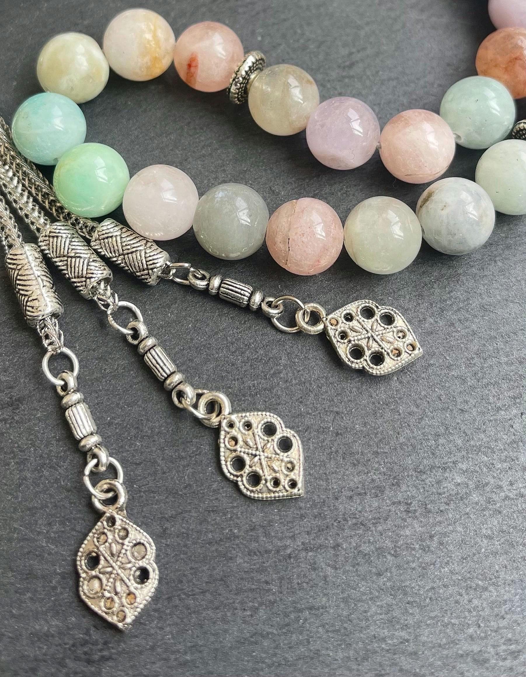 Aquamarine Agate Tasbih 33: Gemstone Islamic Prayer Beads - image 5