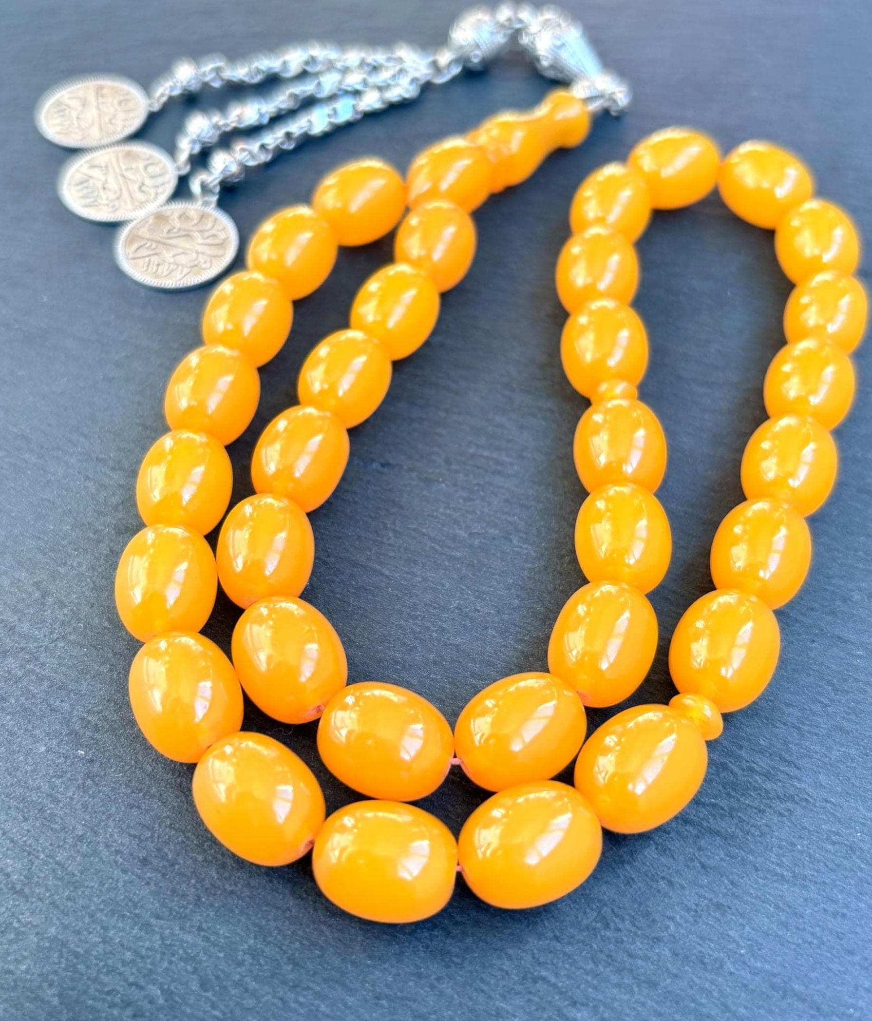Honey Pressed Amber Tasbih | Islamic Prayer Beads | 33 Bead Misbaha | Handmade - image 5