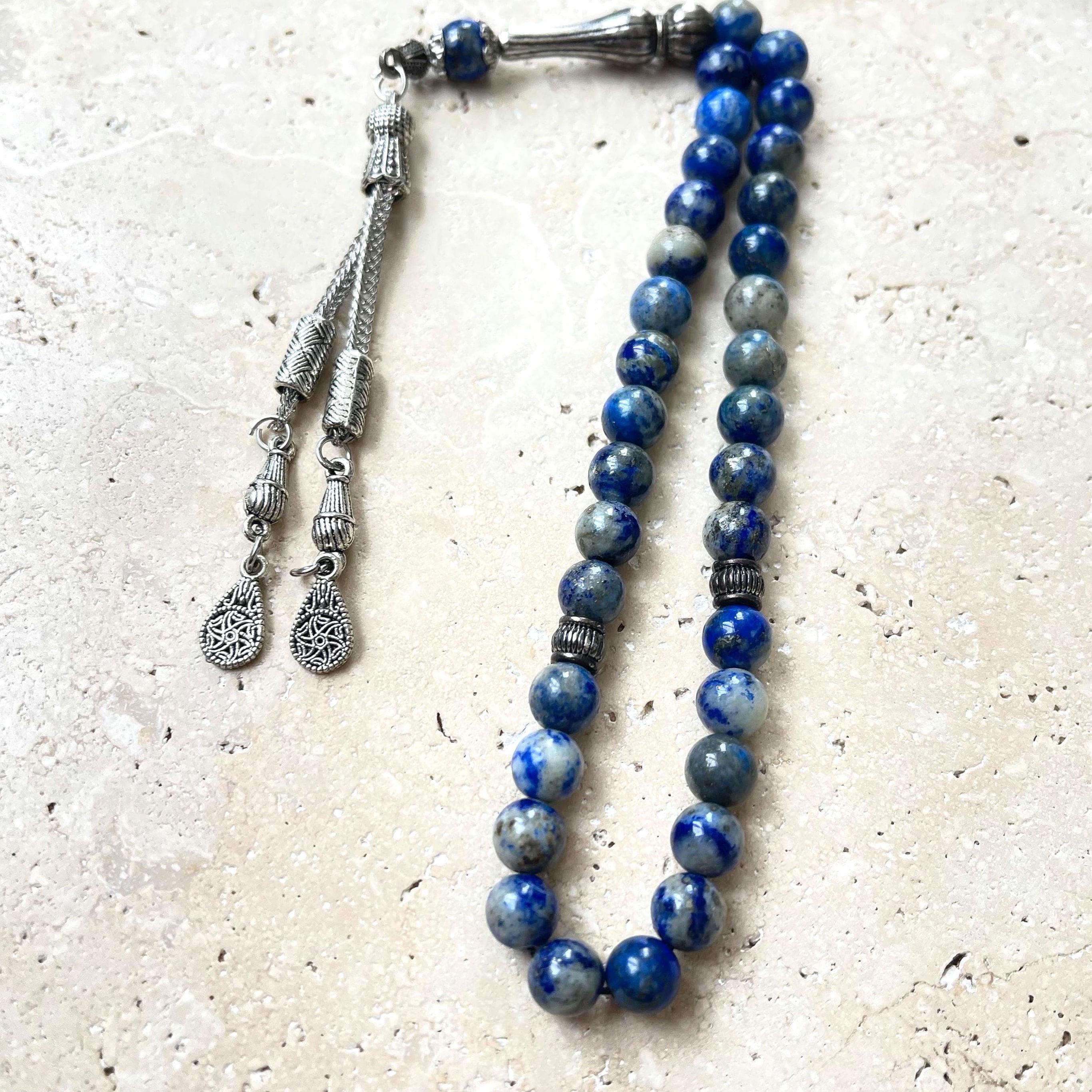 Lapis Lazuli Tasbih 33 Beads – Natural Blue Gemstone Islamic Prayer Beads | Handmade Misbaha - image 4