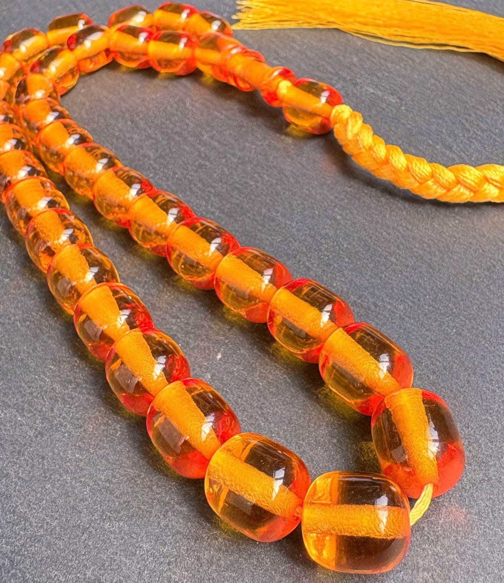 Pressed Amber Tasbih 33 Beads Light Yellow | Misbaha Prayer Beads | Islamic Gift - image 4