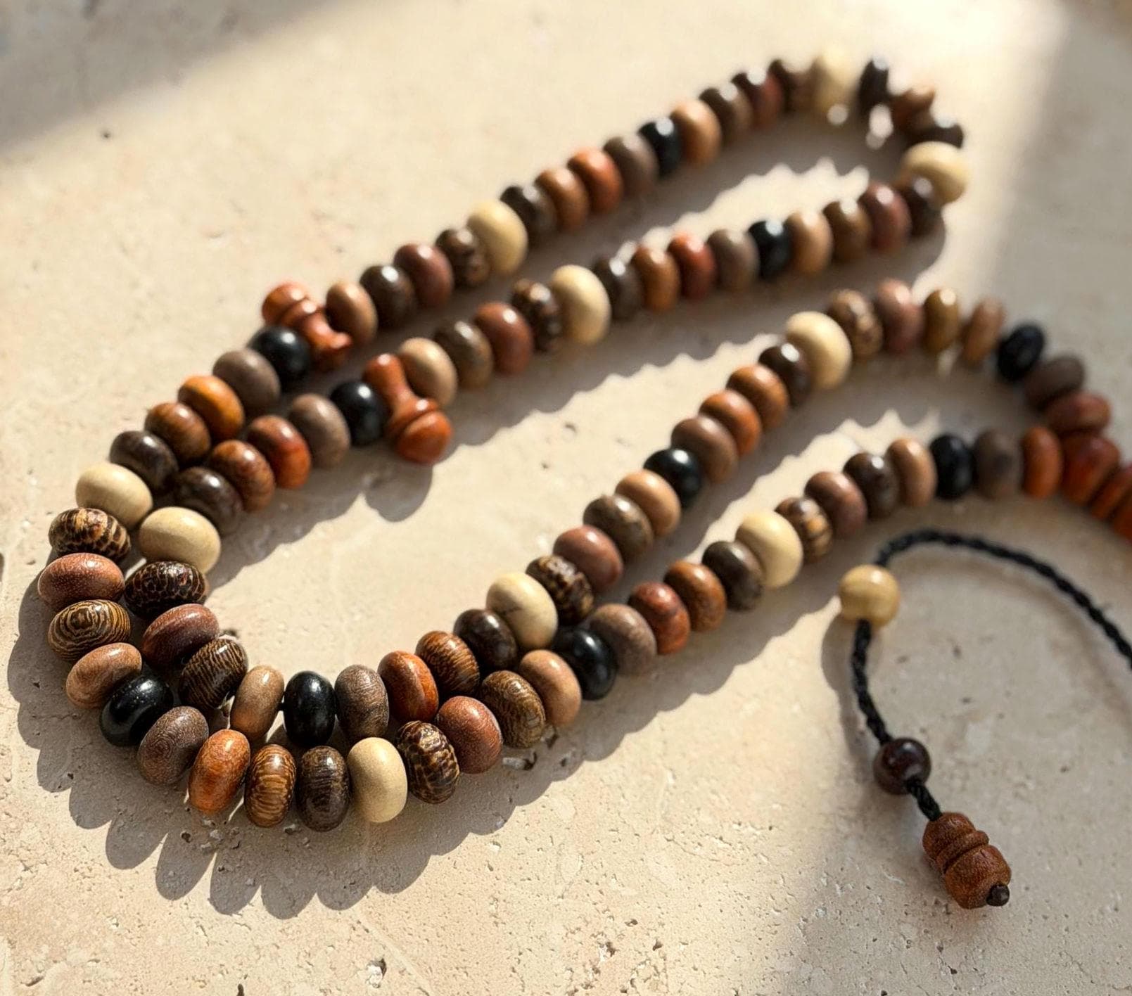 Handmade 99 Bead Mixed Wood Tasbih – Islamic Prayer Beads Rosary - image 4