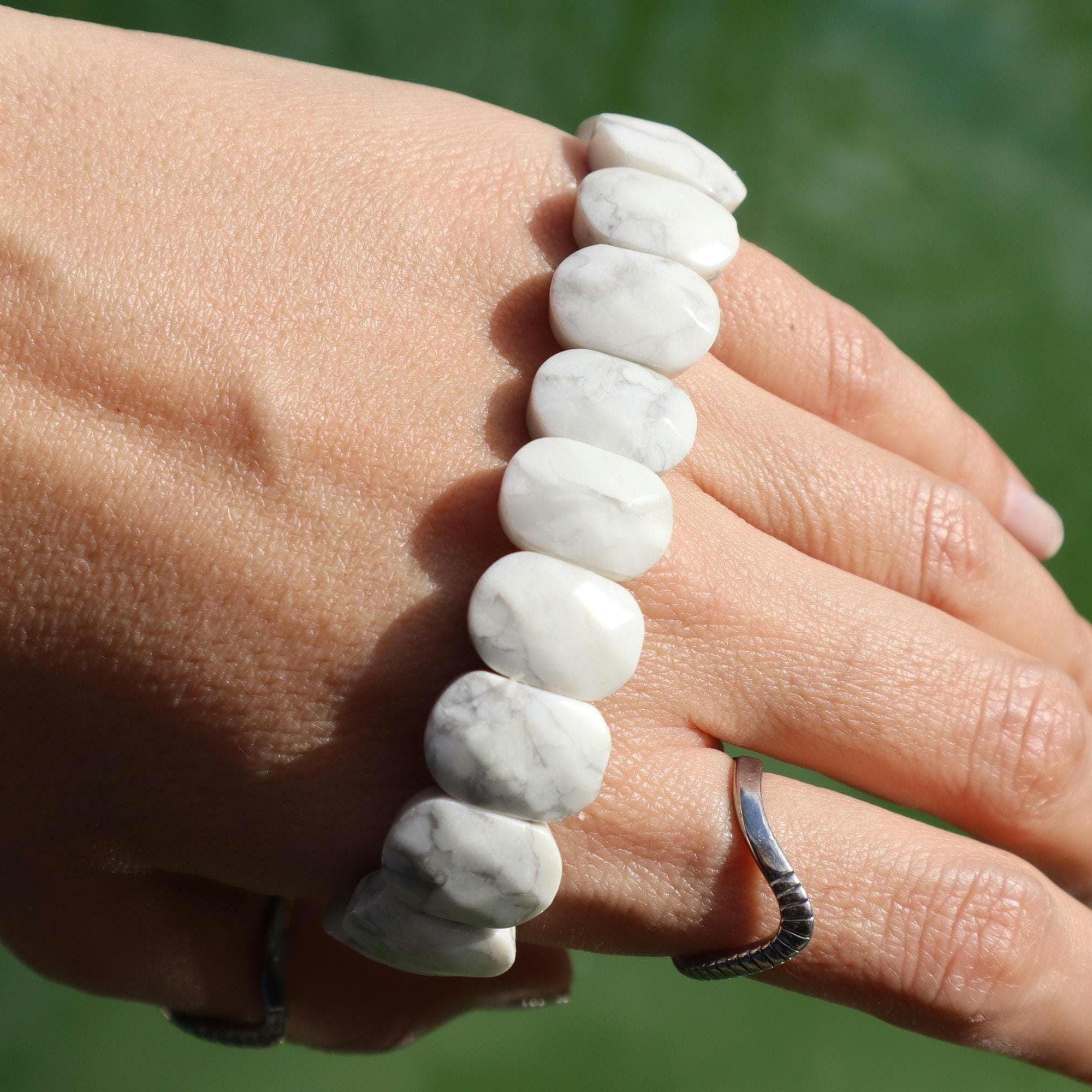 Natural Howlite Stone Bracelet – Minimalist Handmade Beaded Jewelry - image 4