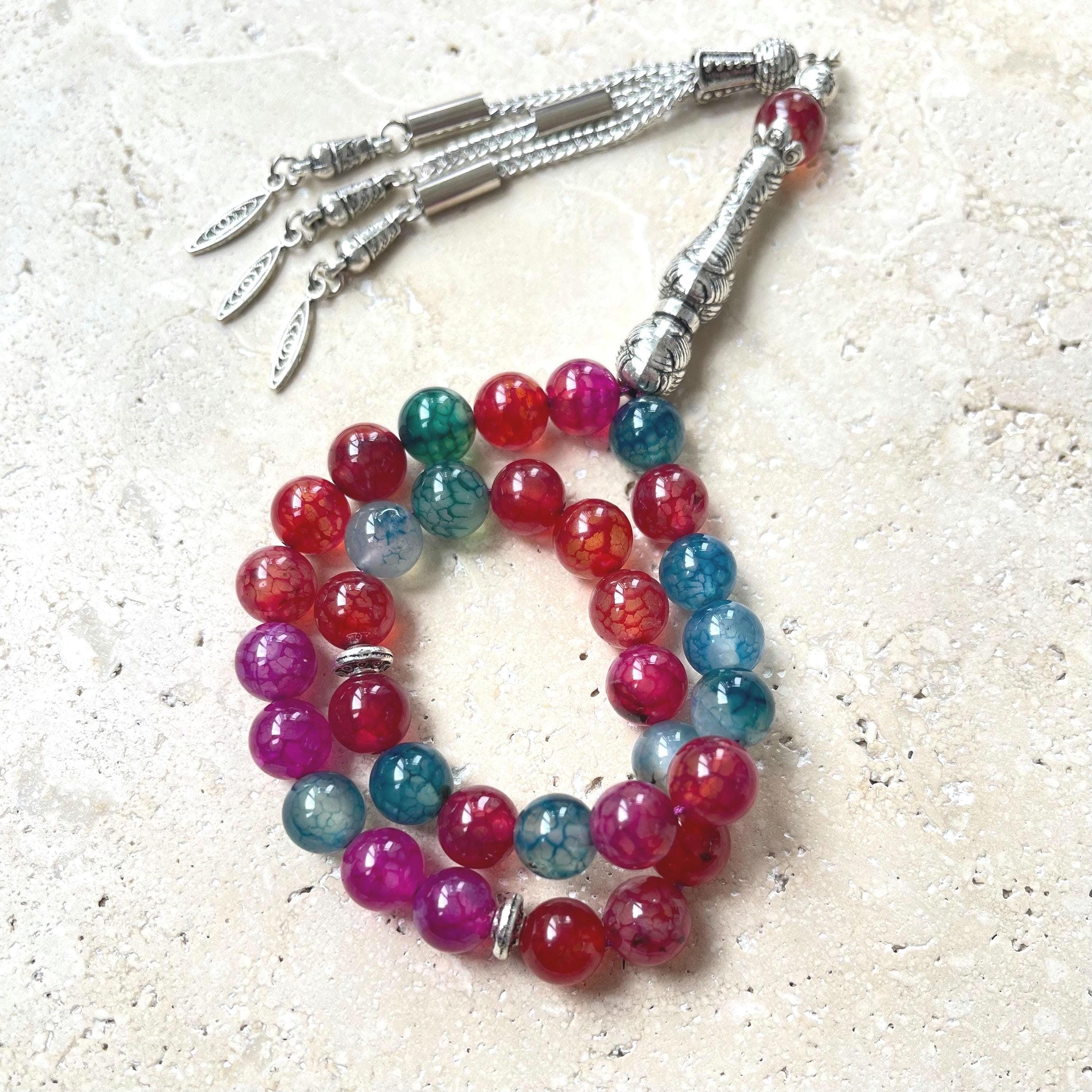 Agate Islamic Prayer Beads | Gemstone Tasbih Misbaha | 8 mm - image 3