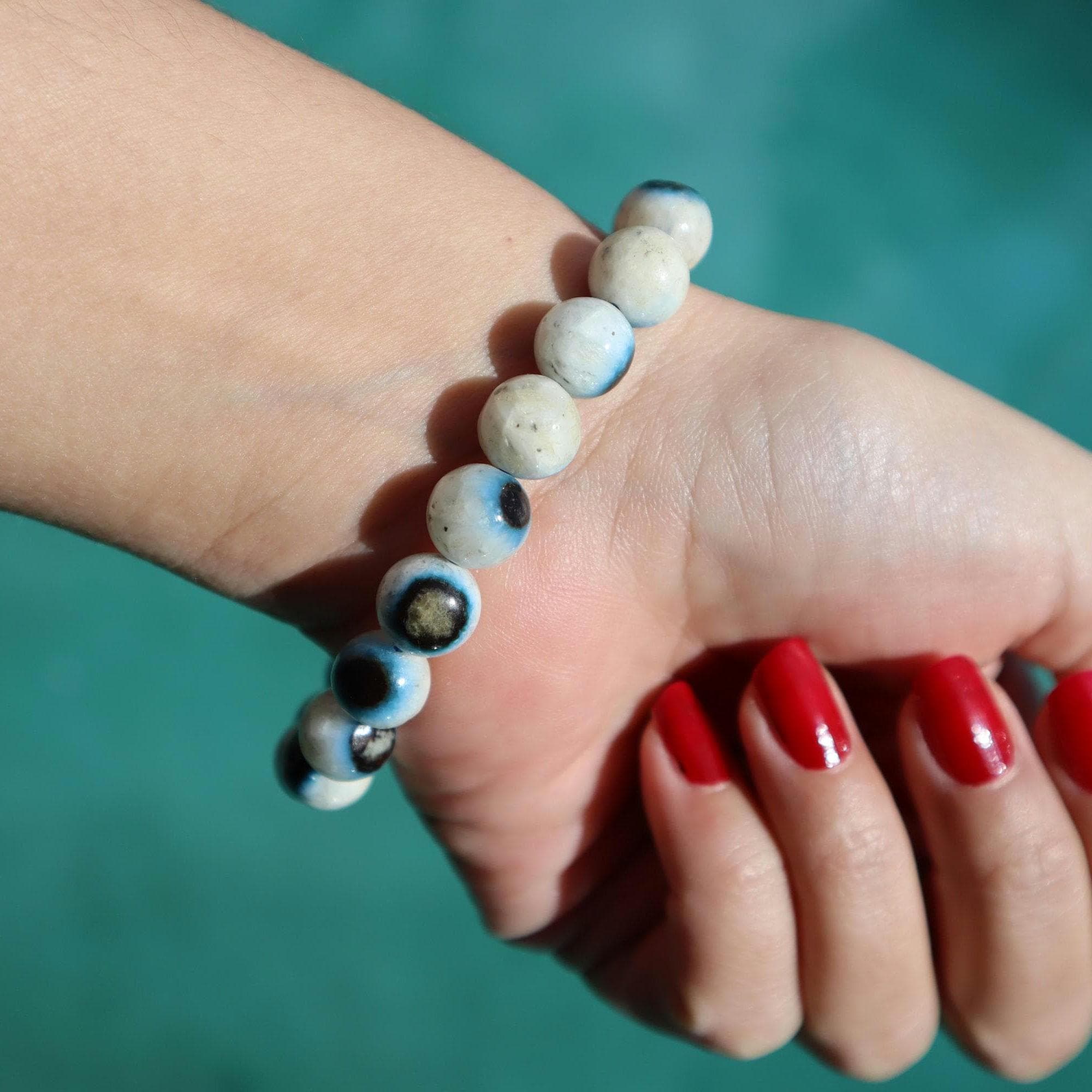 Blue Ice Glacierite Beaded Bracelet – Minimalist Natural Gemstone Jewelry - image 4