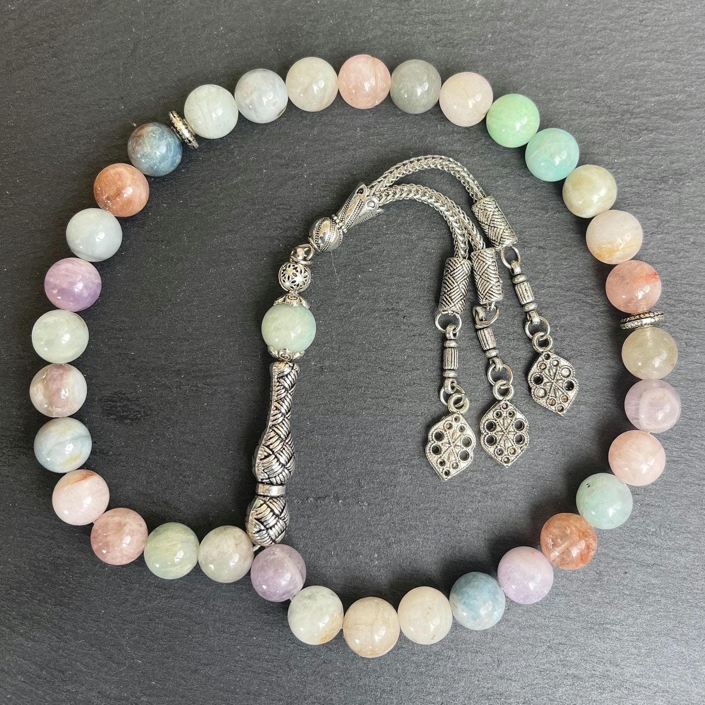Aquamarine Agate Tasbih 33: Gemstone Islamic Prayer Beads - image 3