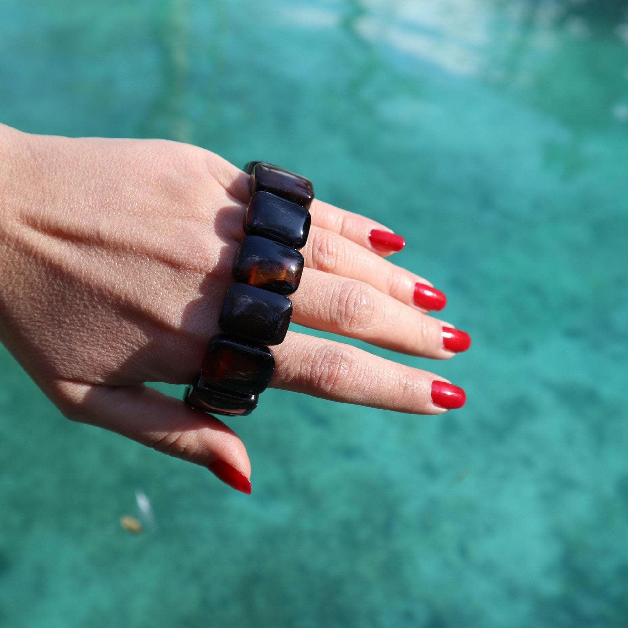 Brown Agate Bracelet – Natural Gemstone Bead Bracelet, Minimalist Stone Jewelry - image 4