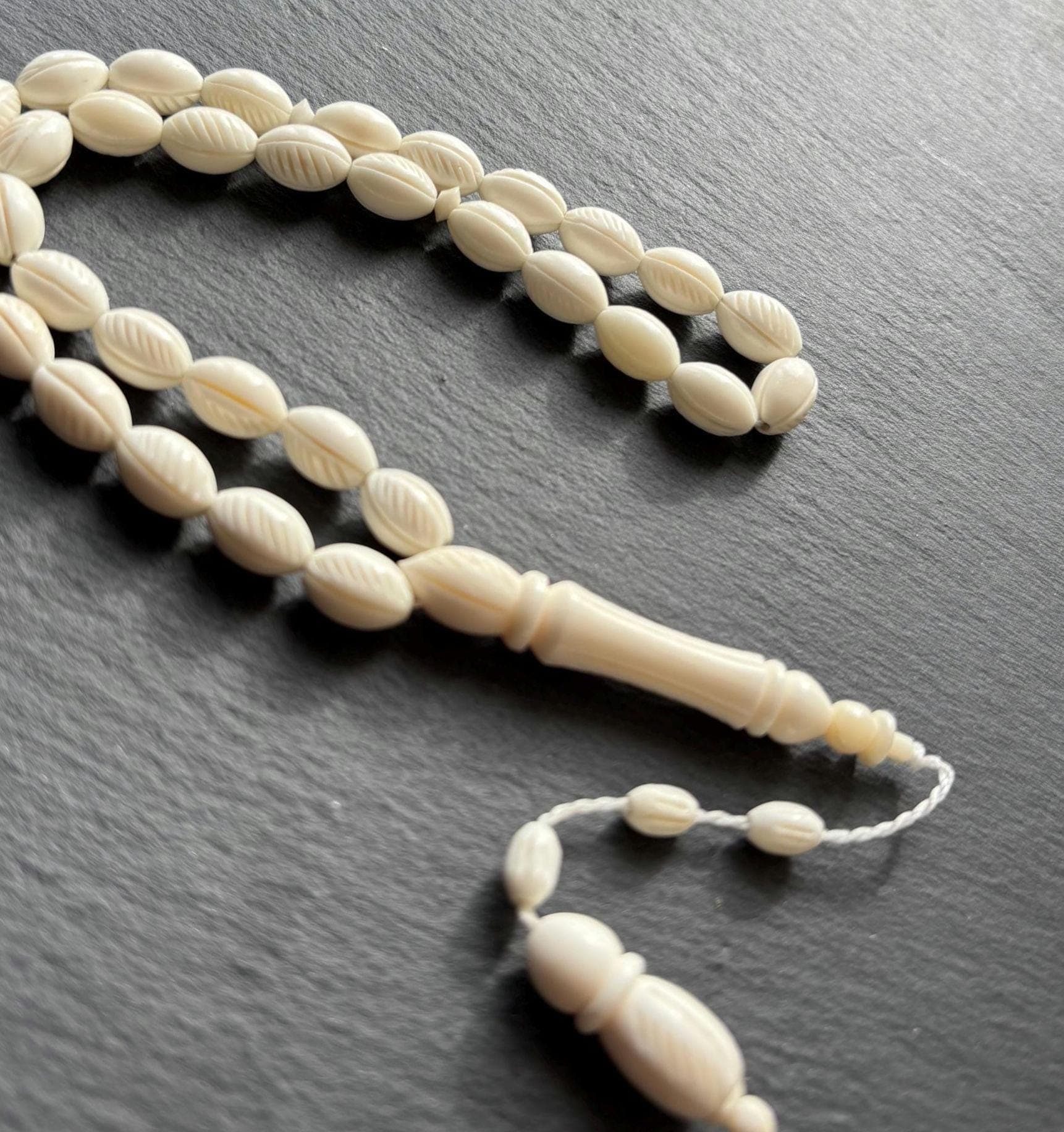 Handcrafted Carved Camel Bone Tasbih | Islamic Prayer Beads | 33 Bead Misbaha | Engraved Muslim Rosary - image 5