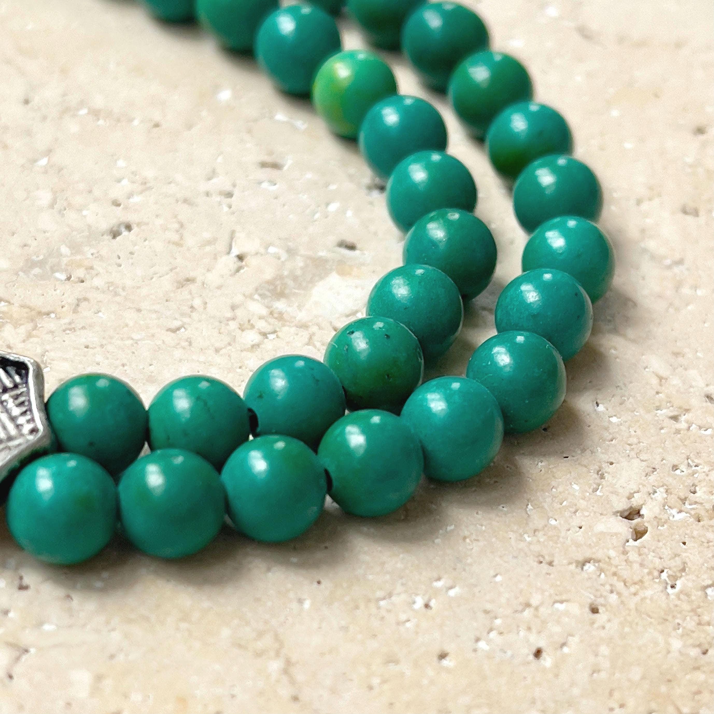 Green Turquoise Islamic Prayer Beads 99 Beads | Gemstone Tasbih Misbaha | Muslim Gift - image 5
