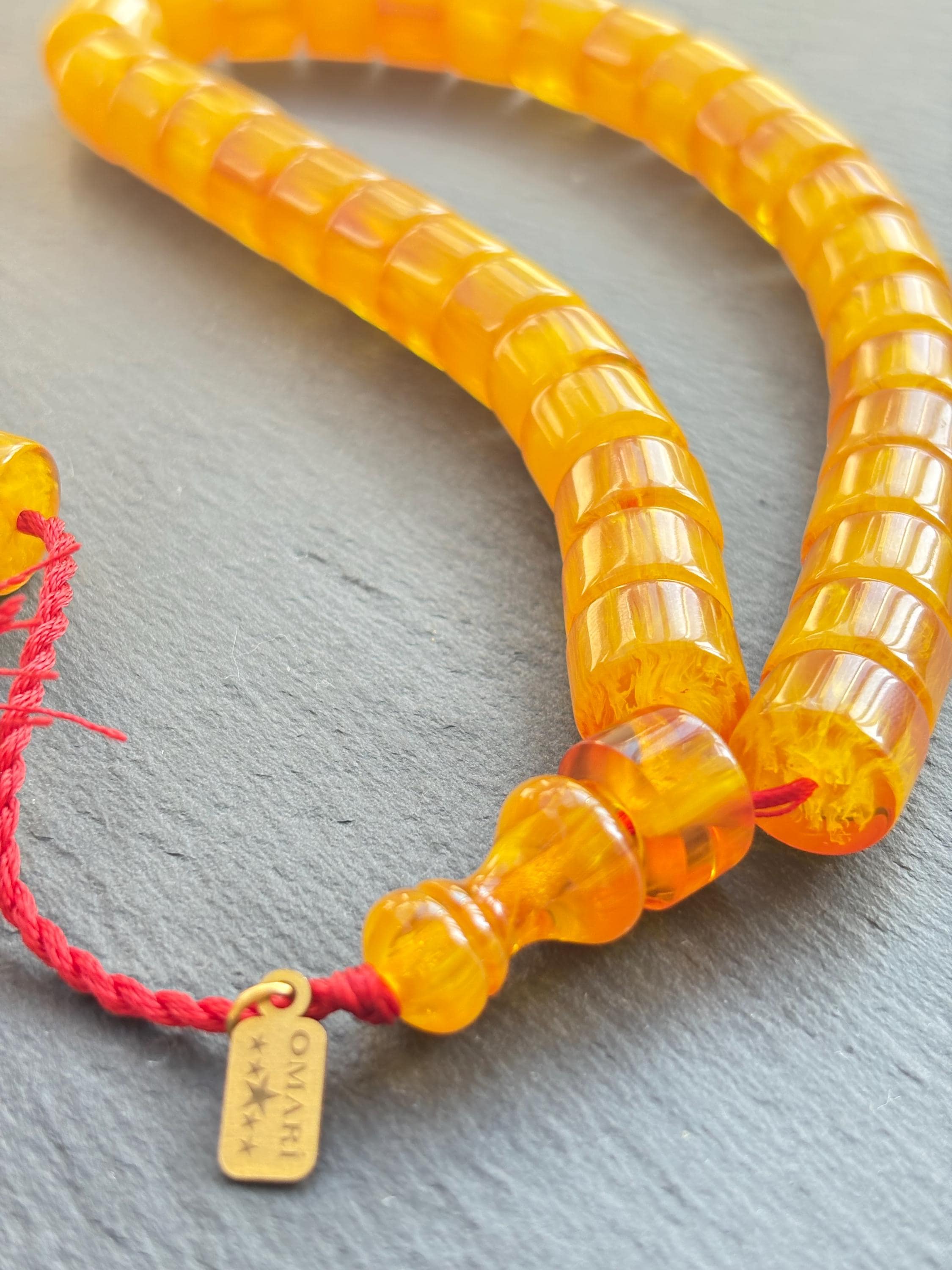 Handmade German Amber Tasbih | 33-Bead Islamic Prayer Beads | Misbaha | Muslim Gift