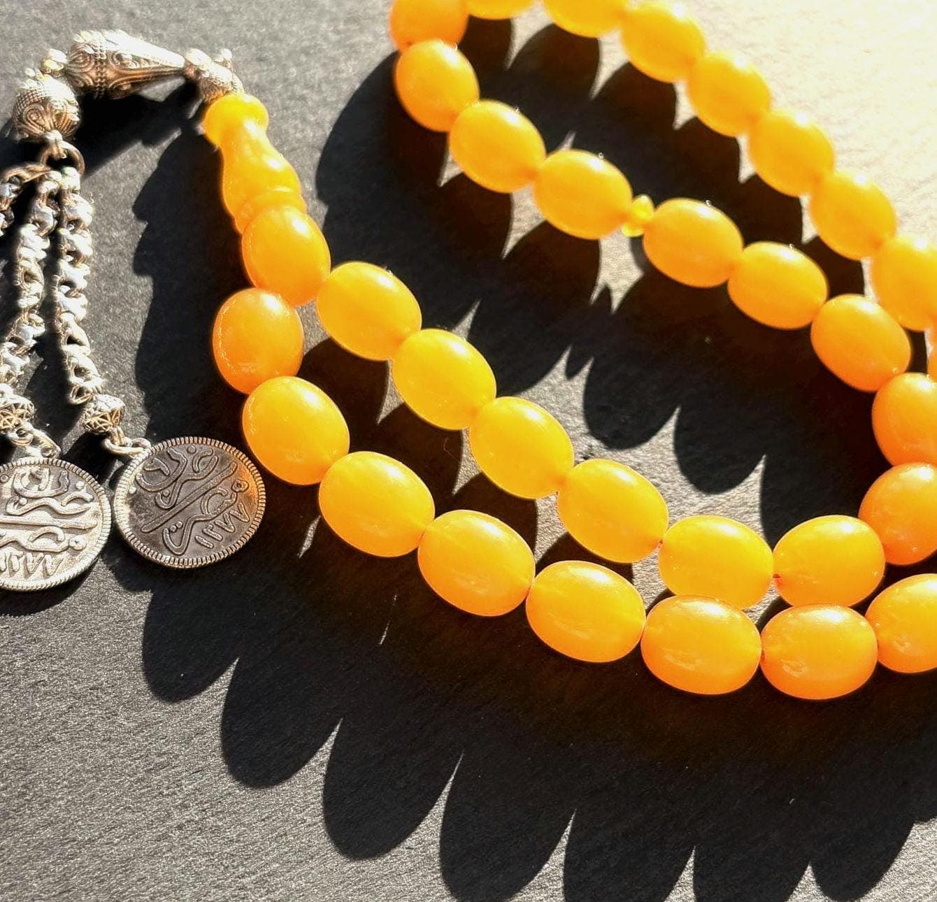 Honey Pressed Amber Tasbih | Islamic Prayer Beads | 33 Bead Misbaha | Handmade - image 3
