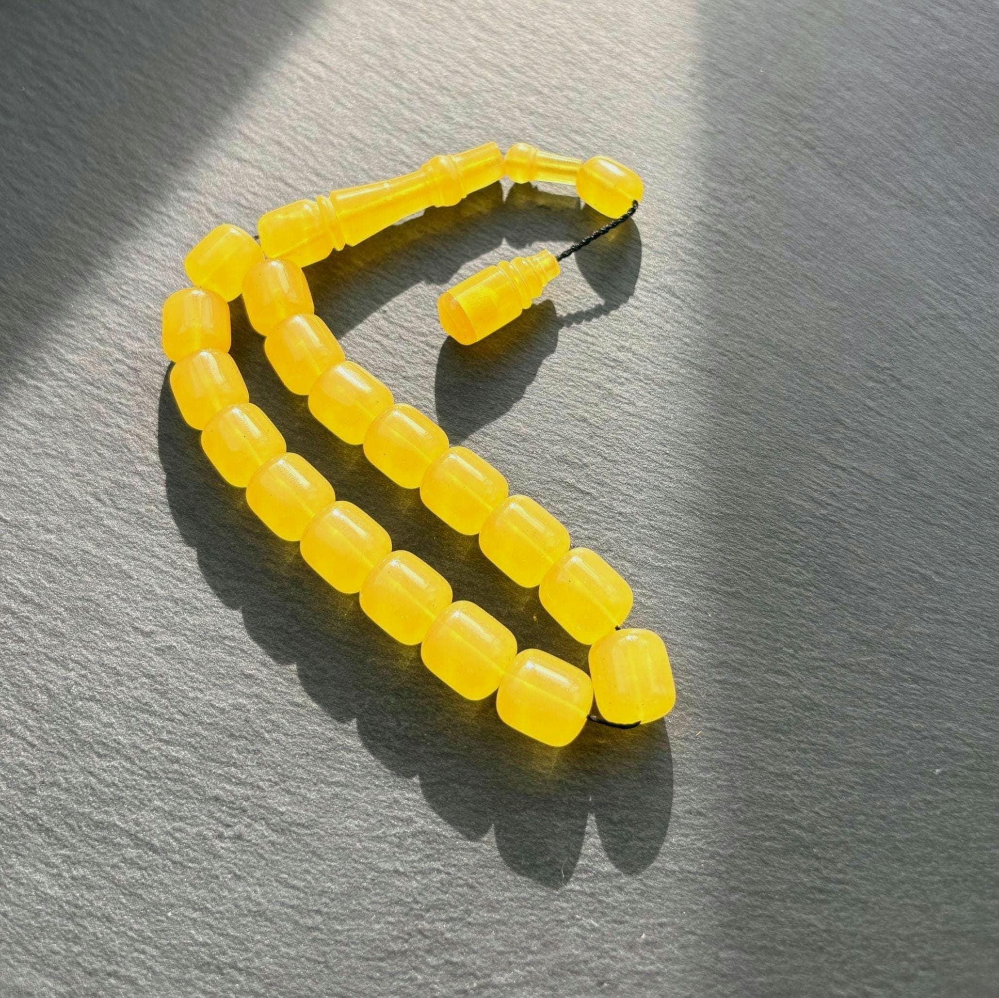 Handcrafted Pressed Amber Tasbih – 17 Bead Islamic Prayer Beads | Misbaha - image 4