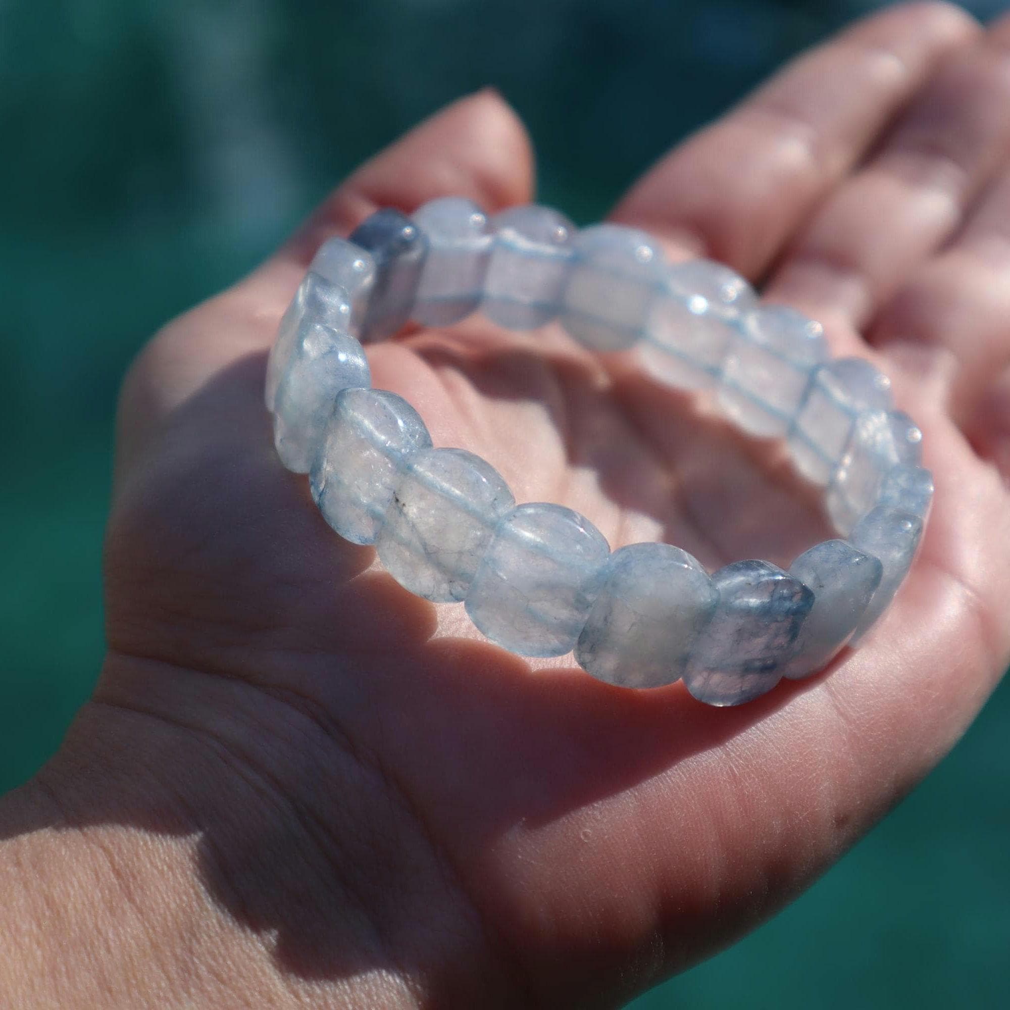 Blue Agate Bracelet | Natural Stone, Energy, Handmade Jewelry - image 3