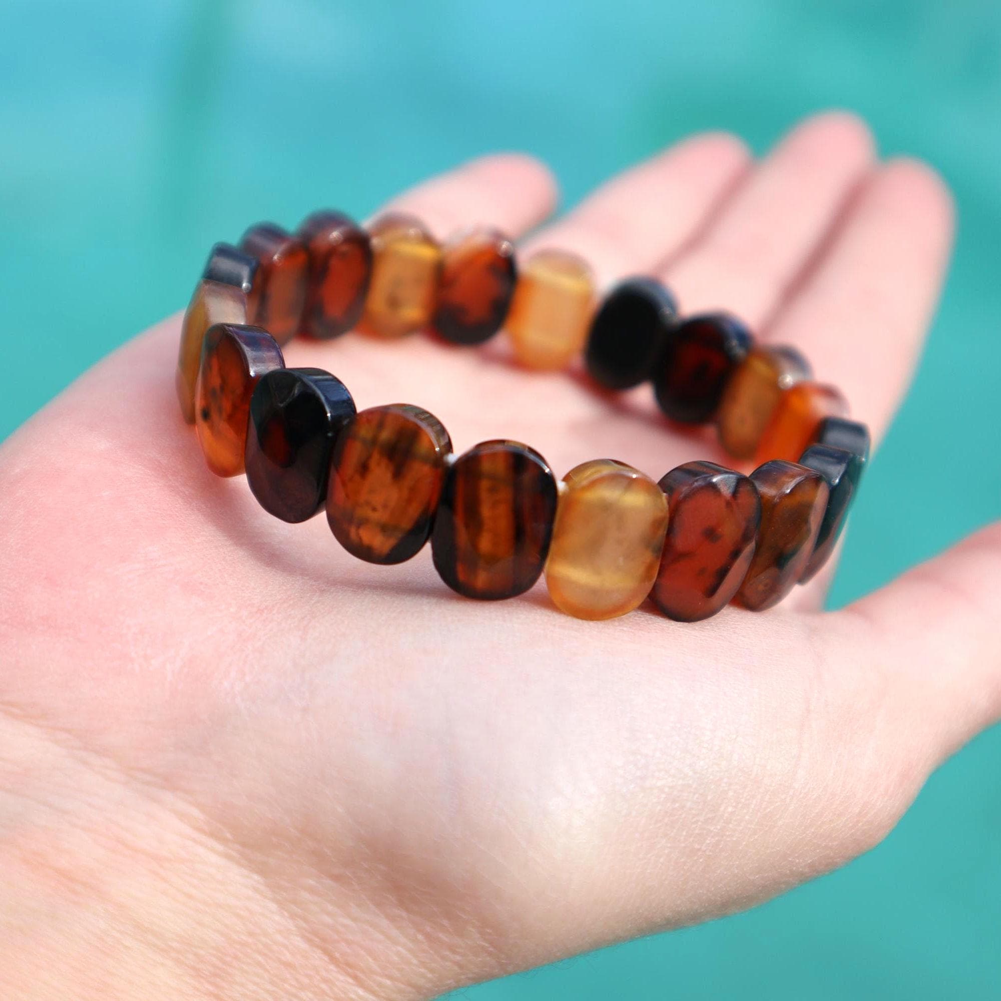 Natural Brown Agate Bracelet, Earth Tone Gemstone Bead Bracelet, Minimal Stone Jewelry - image 4