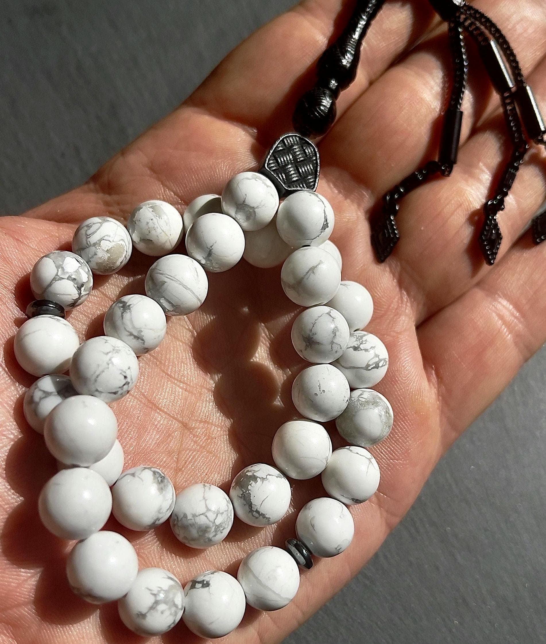 Howlite Agate Islamic Prayer Beads 33 Beads | Handmade Gemstone Tasbih Misbaha | Muslim Gift