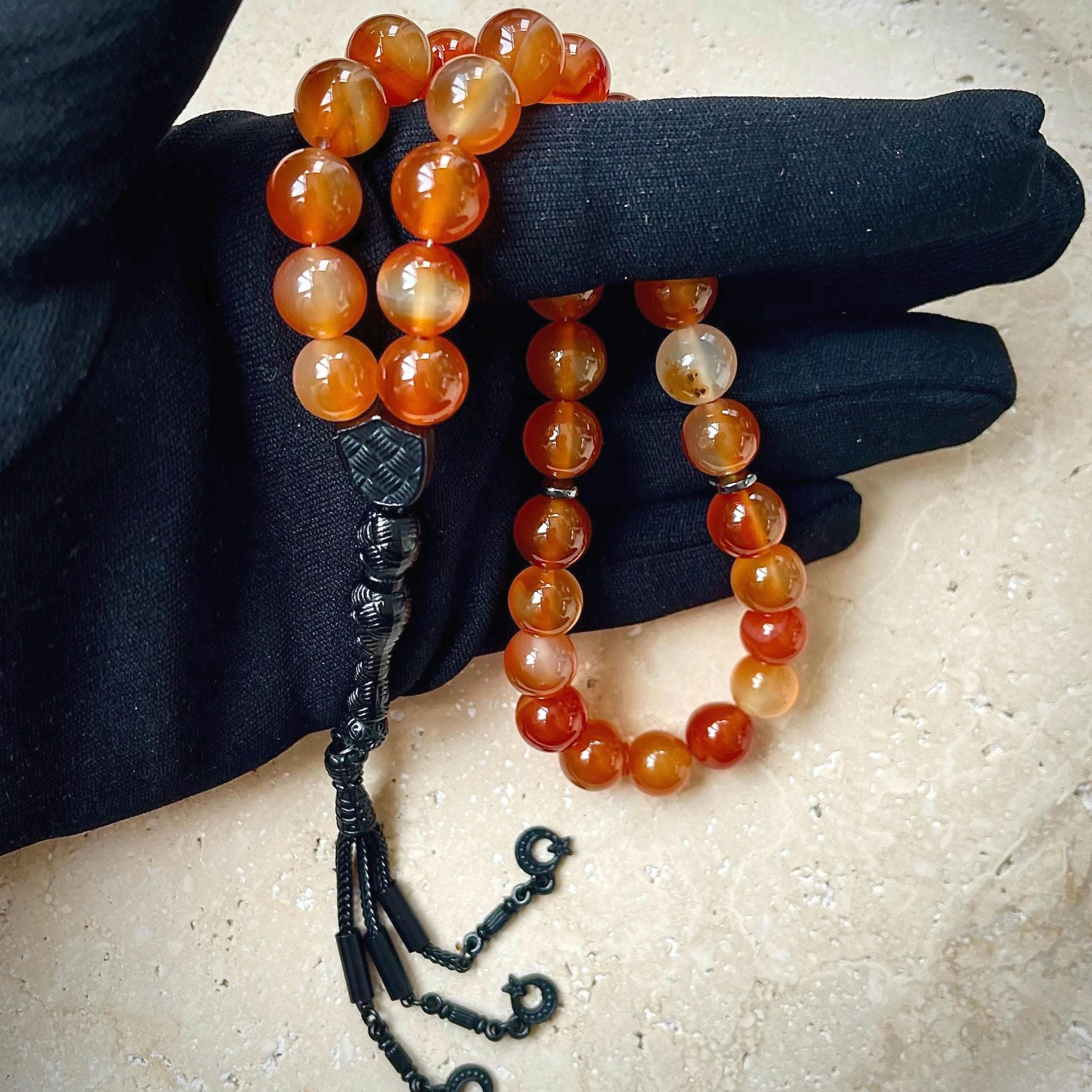Red Agate Islamic Prayer Beads: 33-Bead Tasbeeh Rosary - image 5