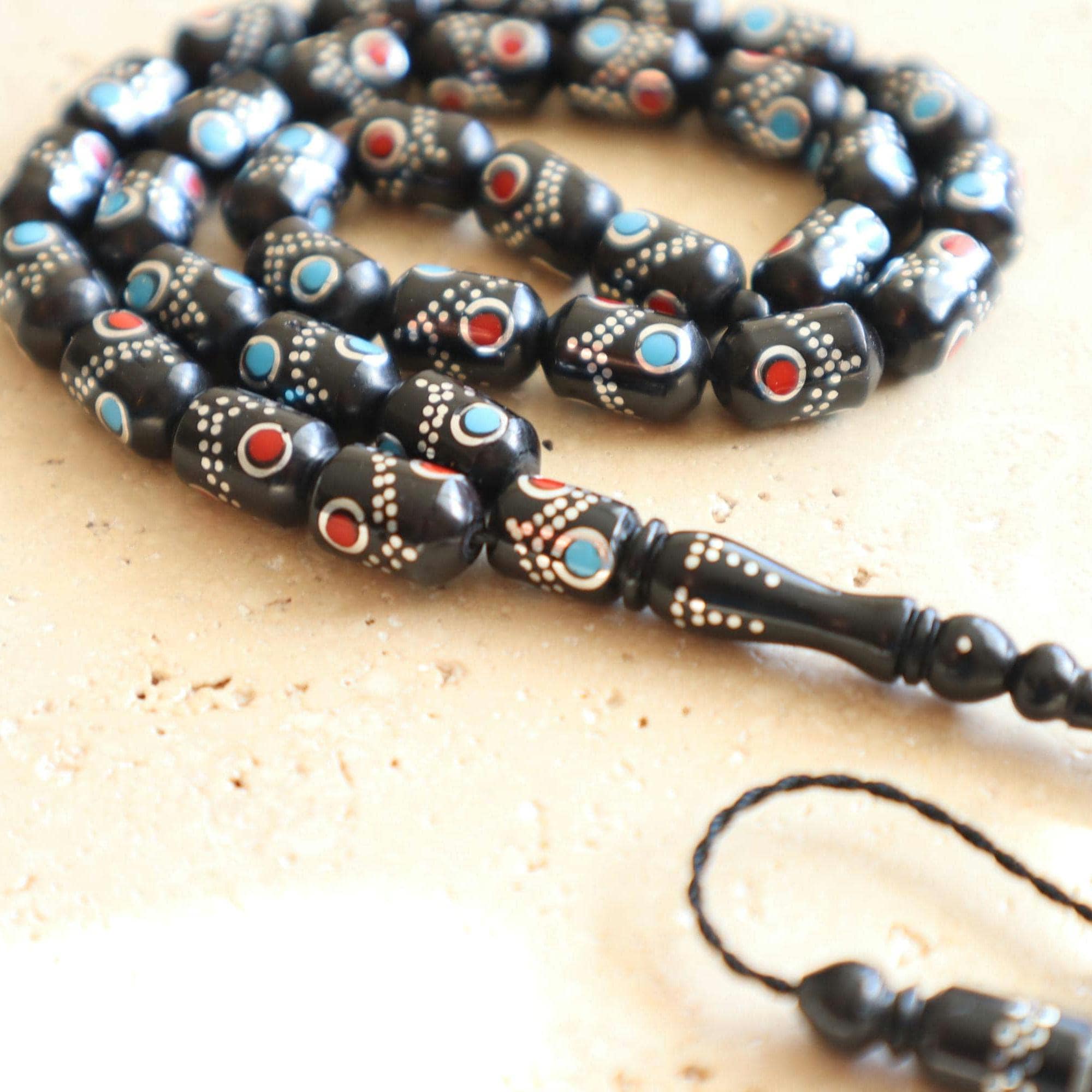 Hand-Carved Kuka Wood Tasbih | Islamic Prayer Beads, 33 Beads