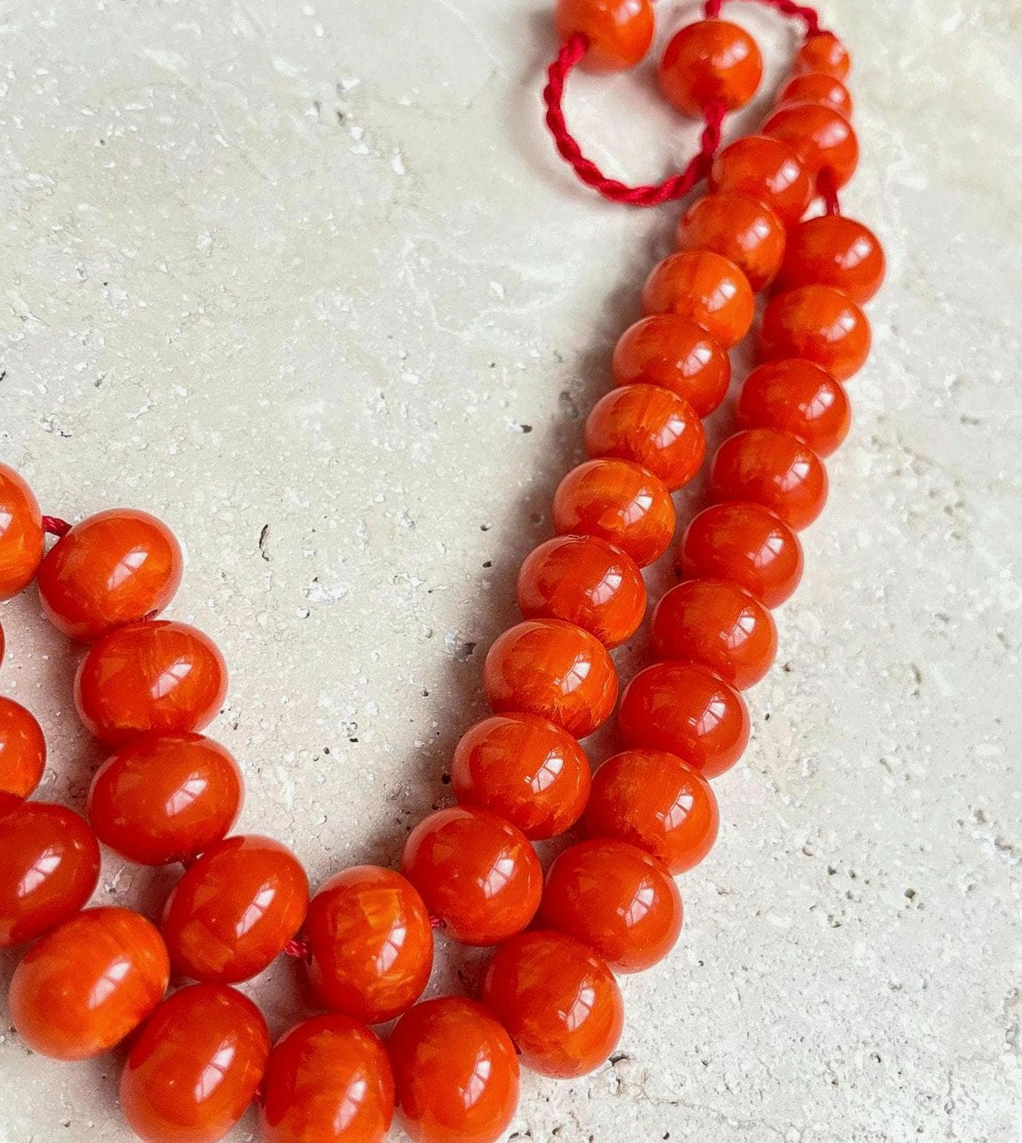 Pressed Amber Islamic Prayer Beads 33 Beads | Faturan Tasbih Misbaha Sibha | Muslim Gift - image 3