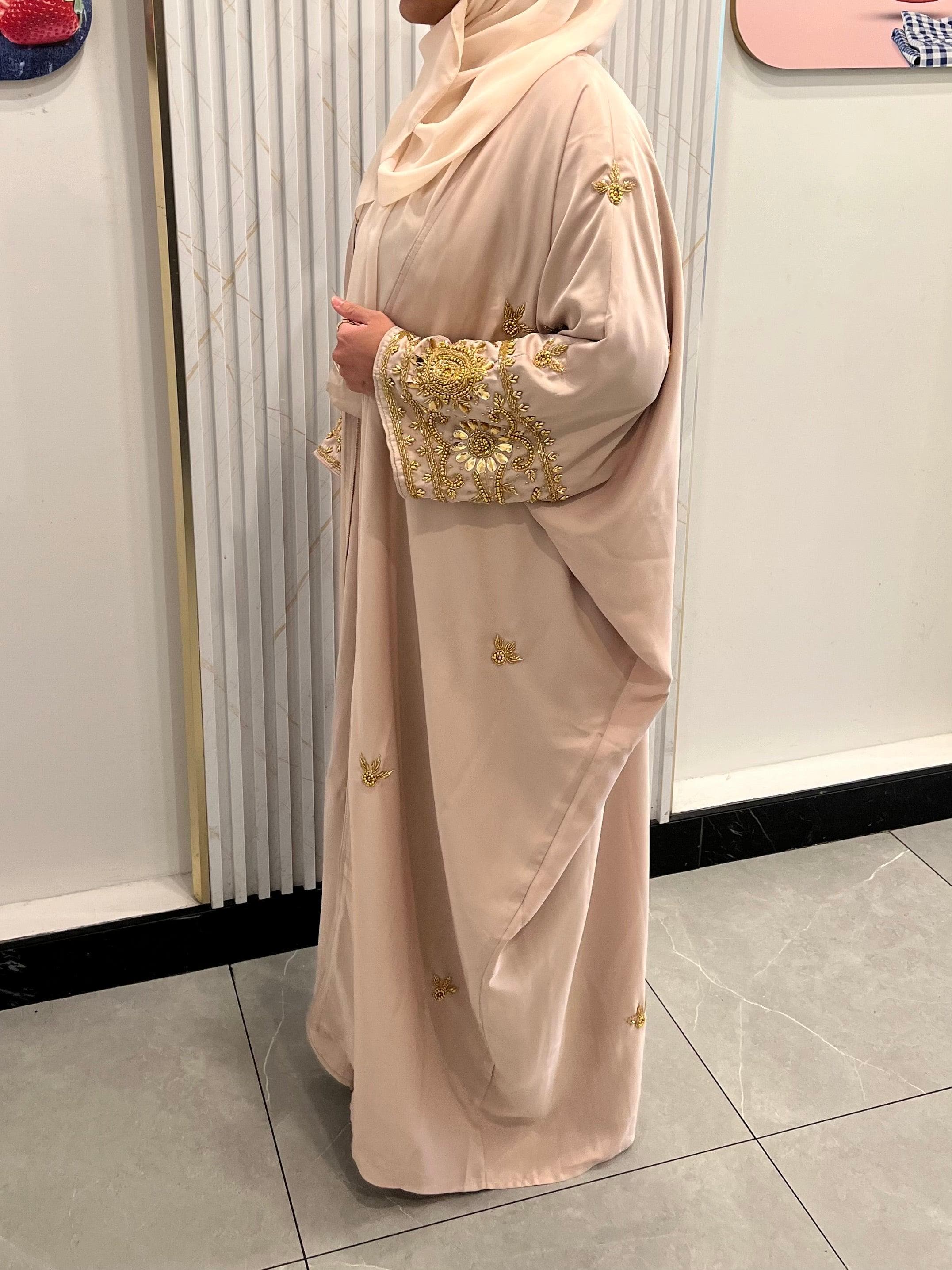 Zinat 4-Piece Abaya - Beige/Gold