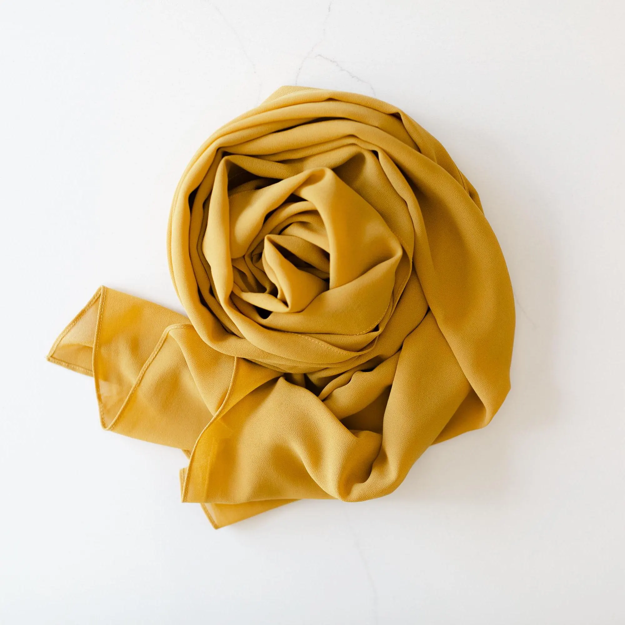 Marigold Chiffon Hijab: Lightweight, Non-Slip Modest Scarf Fall Accessory
