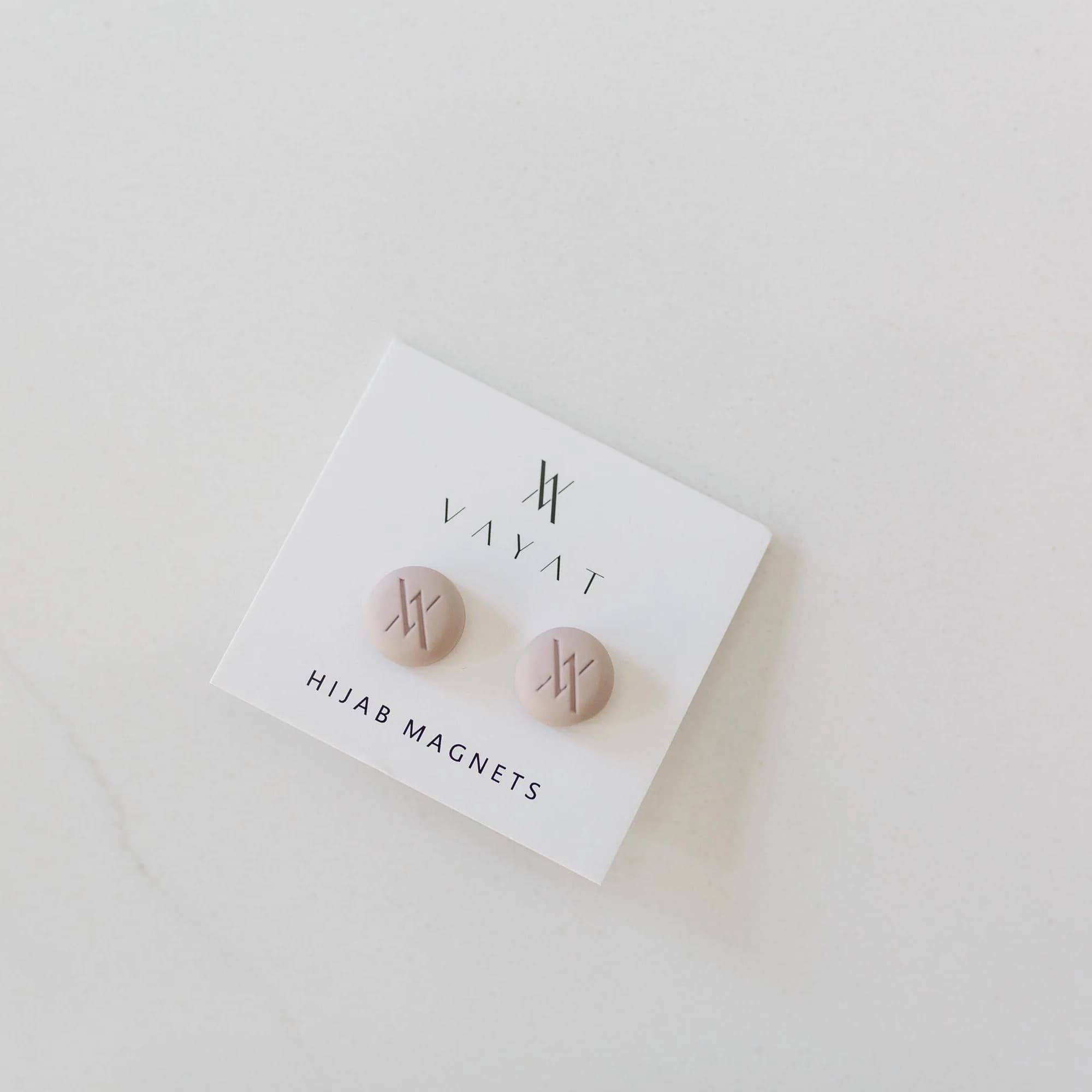 No-Snag Hijab Magnets: Strong Matte Finish - Dune Beige, 2 Pairs