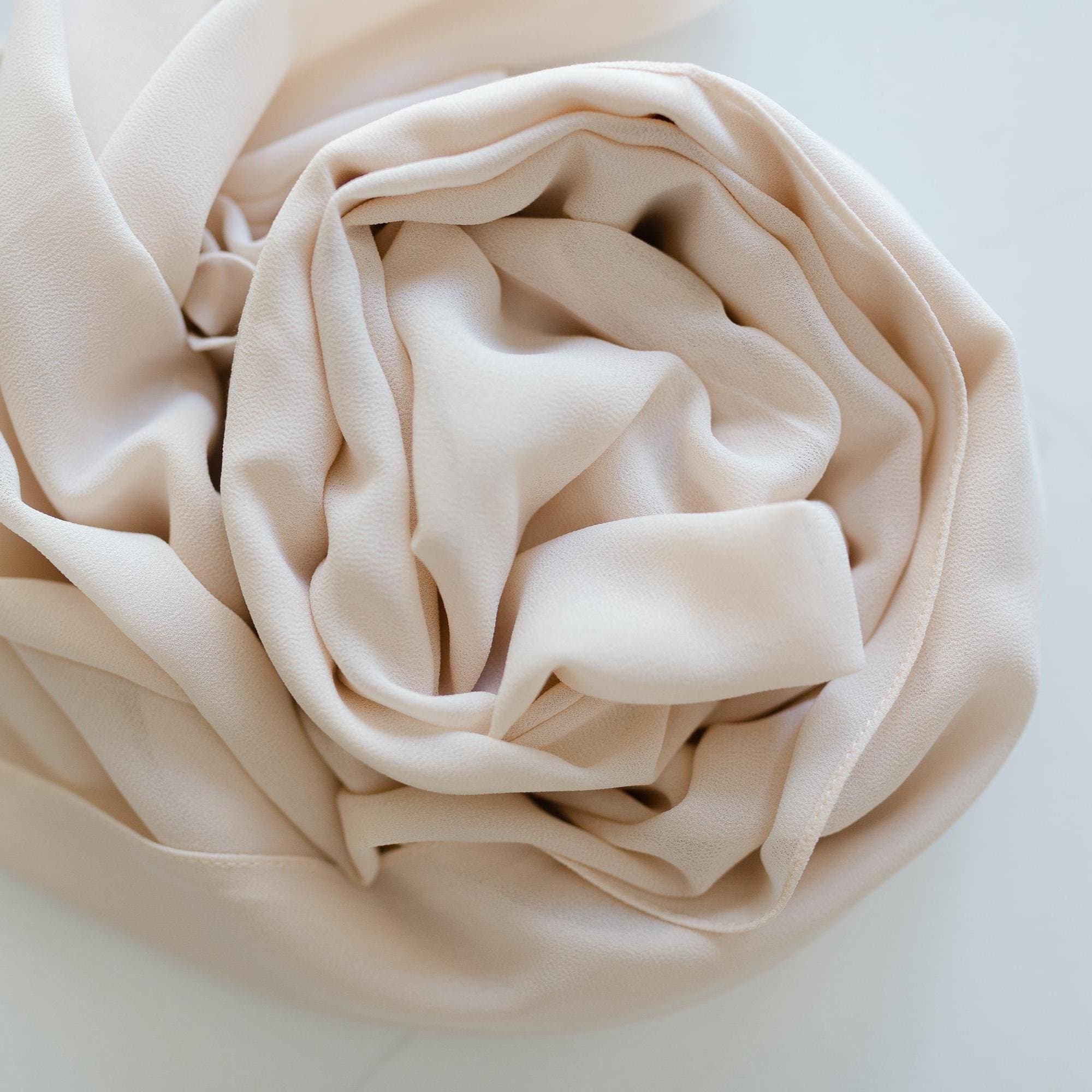 Cream Chiffon Hijab: Lightweight, Non-Slip Modest Scarf Fall Accessory - image 2